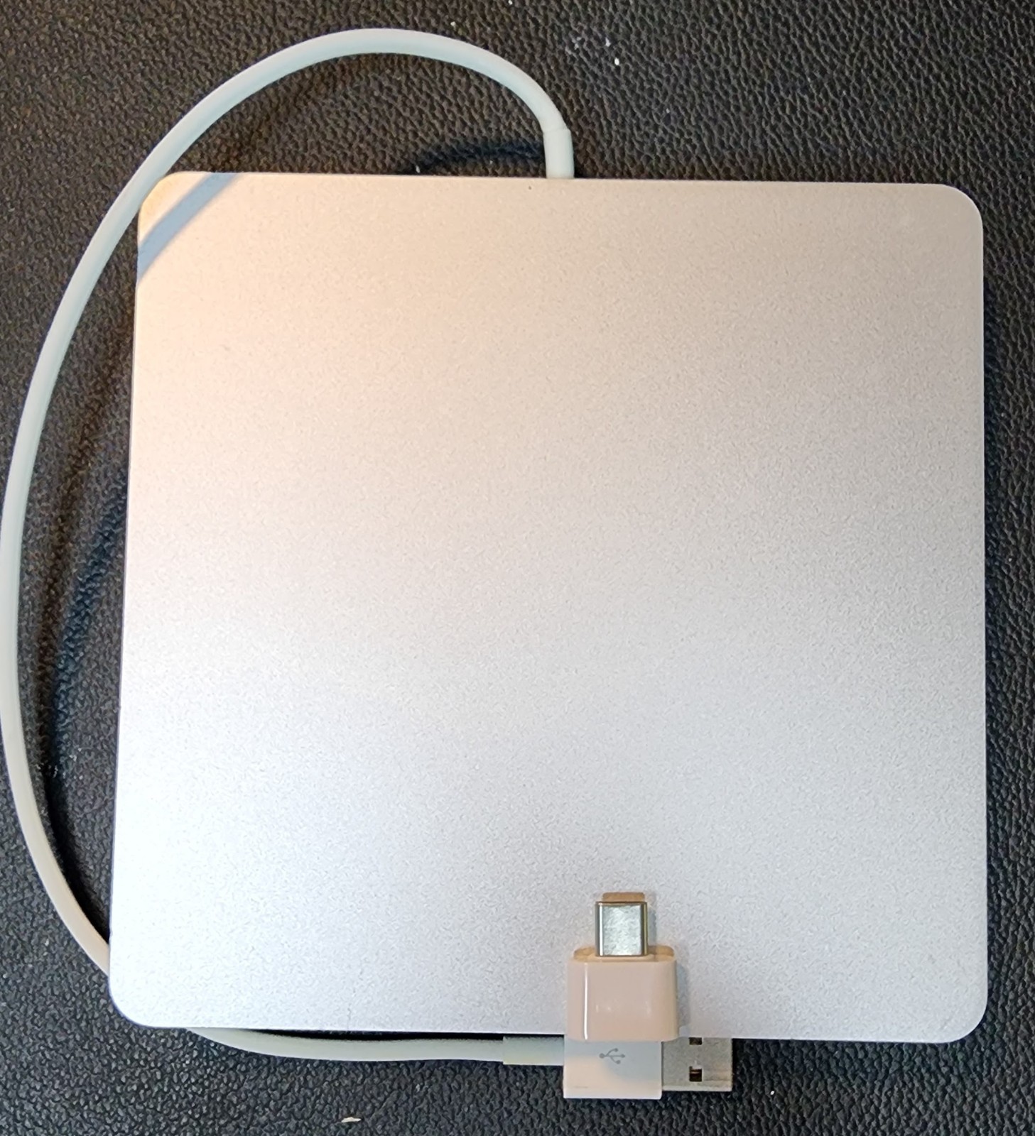 GENUINE Apple USB Superdrive CD, DVD, MODEL A1379 W/USB C Adapter Silver Tested