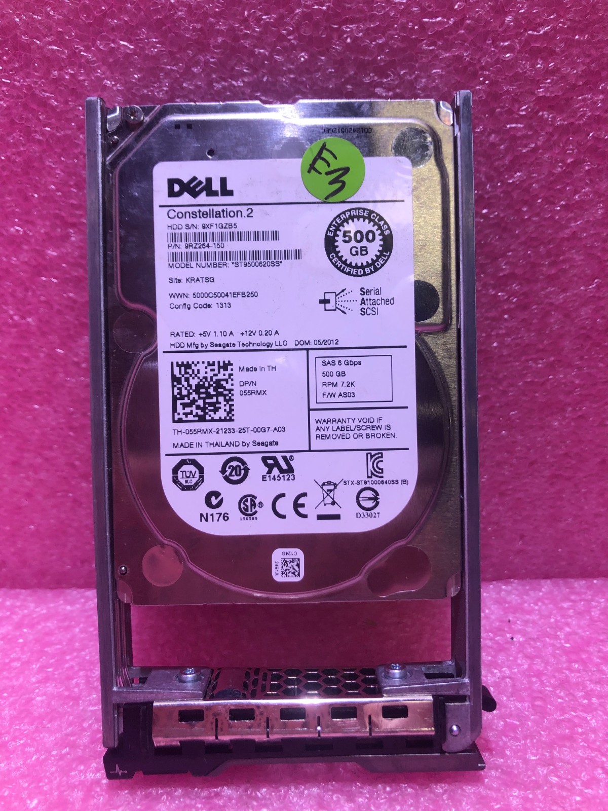 Strong-IT Dell 55RMX 500GB SAS 7.2K 6GBPS 2.5" HDD