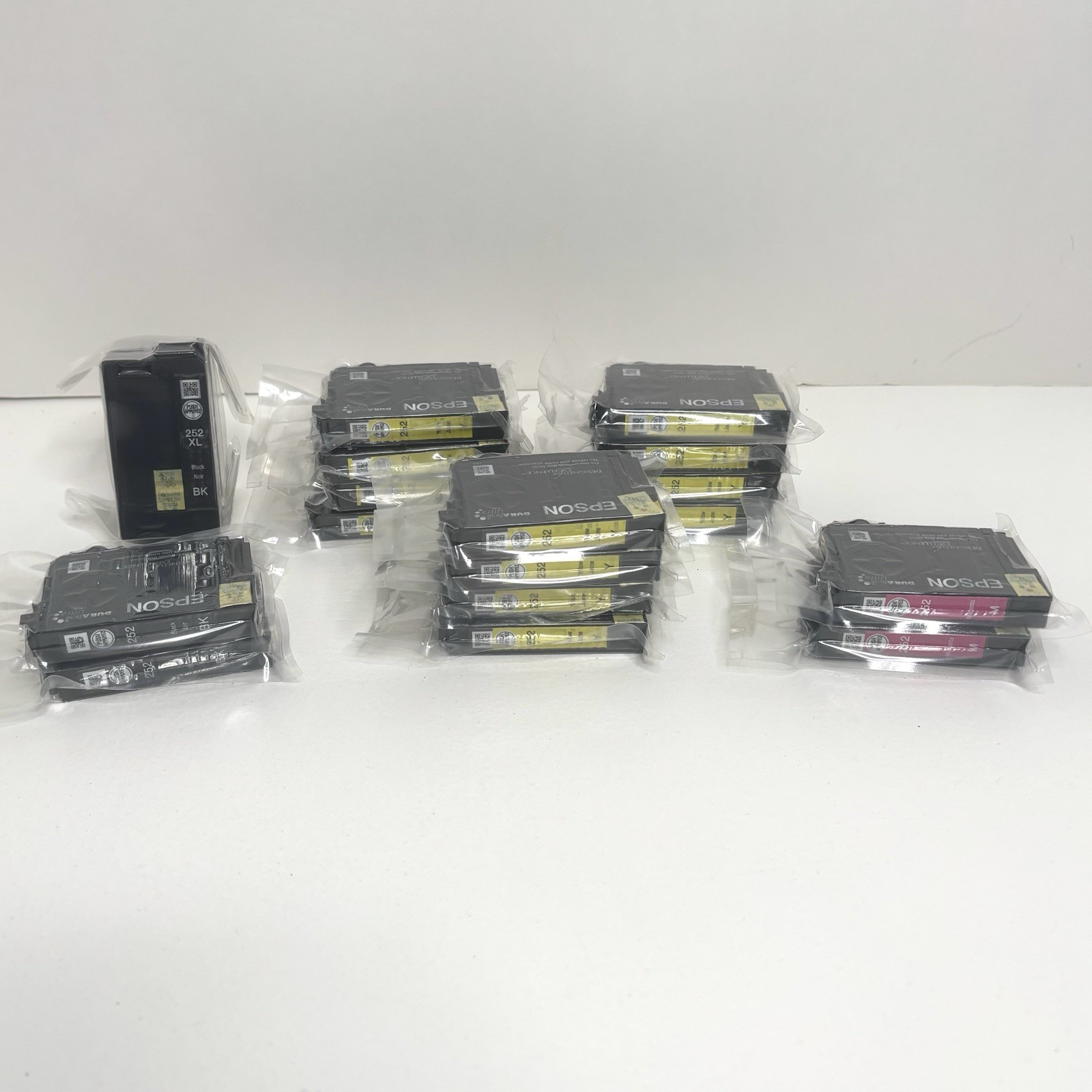 Epson 252 Ink 17x Lot - 1 Black 252XL, 2 Black 252, 2 Magenta 252, 12 Yellow 252
