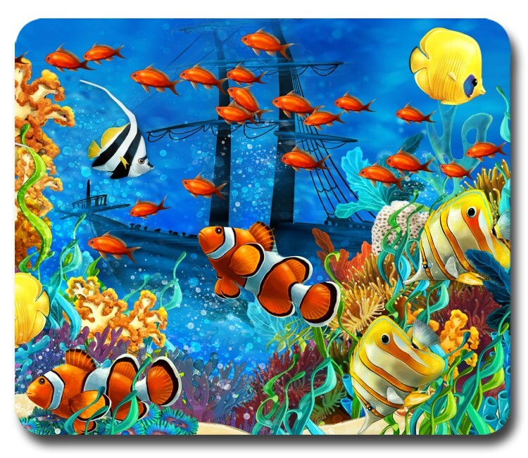 Beautiful Coral Reef Fish ~ Mousepad / PC Mouse Pad ~ Clown fish Angelfish Gift