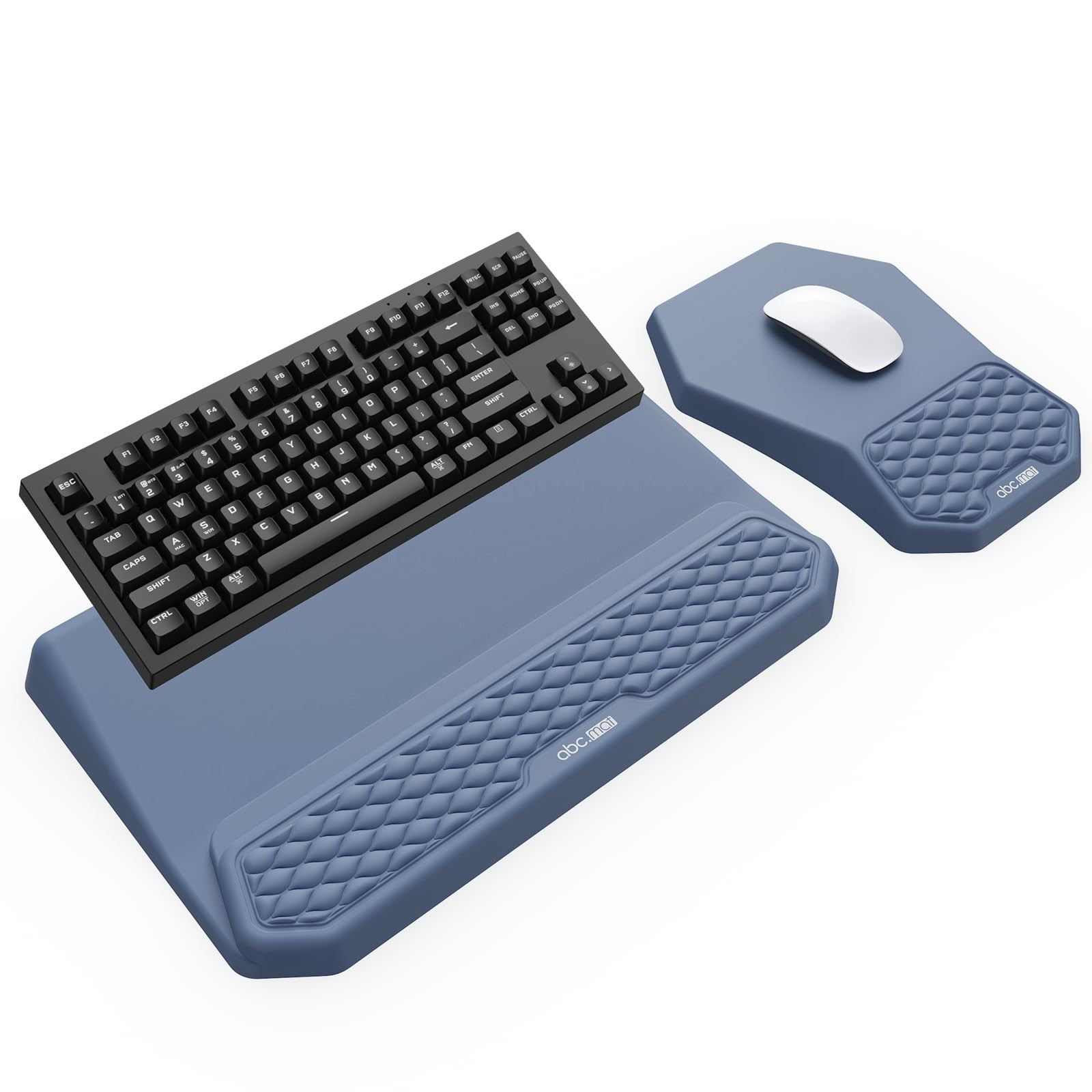 3-in-1 Ergonomic Keyboard Stand with Wrist Rest & Mouse Pad Set, Blue L,