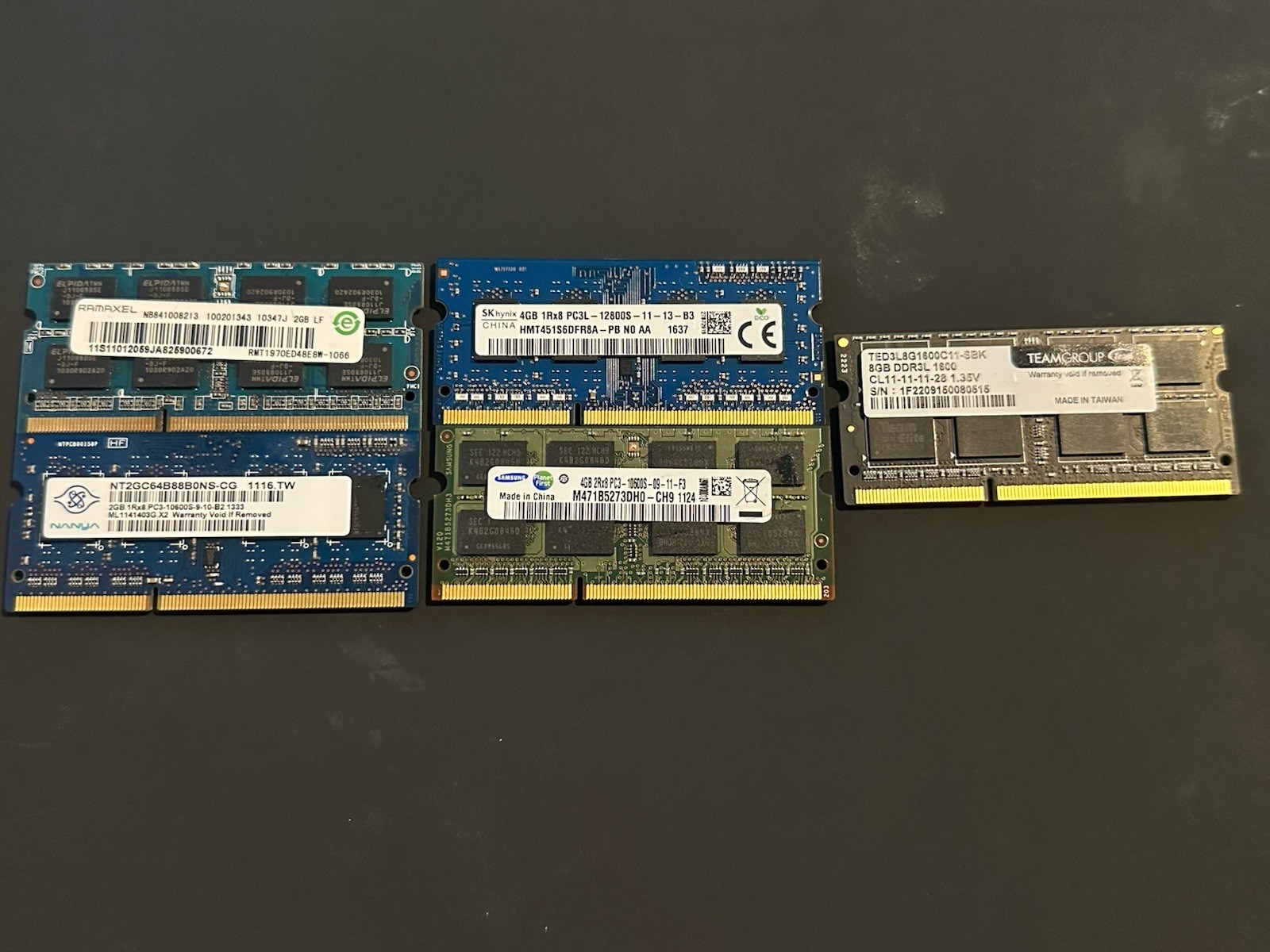 20GB DDR3 Laptop RAM Lot (1x8GB + 2x4GB + 2x2GB) PC3 / PC3L 1600MHz SO-DIMM