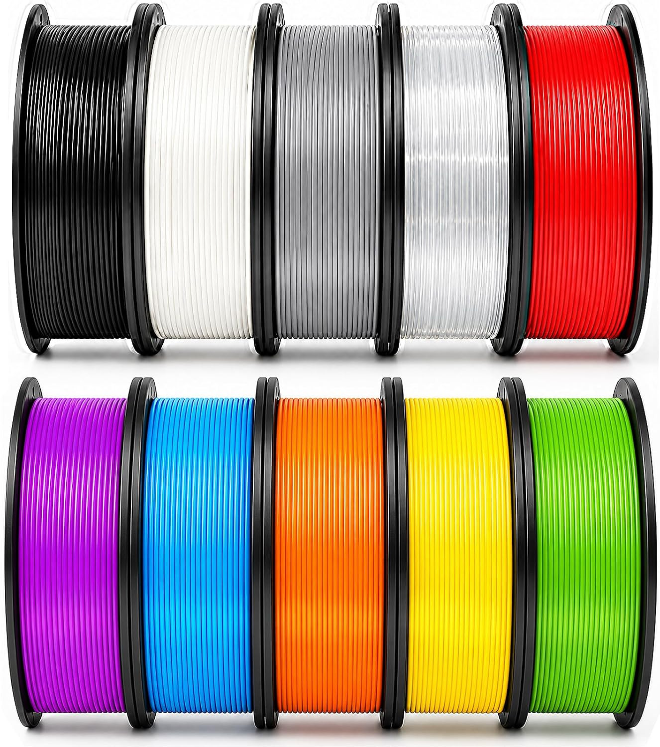 10KG PLA+ Filament Bundle, 1.75Mm 3D Printer Filament