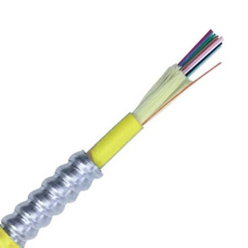 12-Strand Plenum Single-Mode OS2 Interlocking Armor Fiber Optic Cable - Per Foot