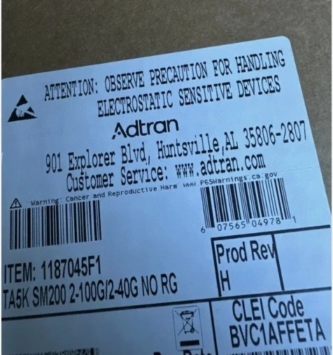 ADTRAN 1187045F1 Total Access TA 5000 SM200 2-100g 2-40g NO RG BVC1AFFETA NEW