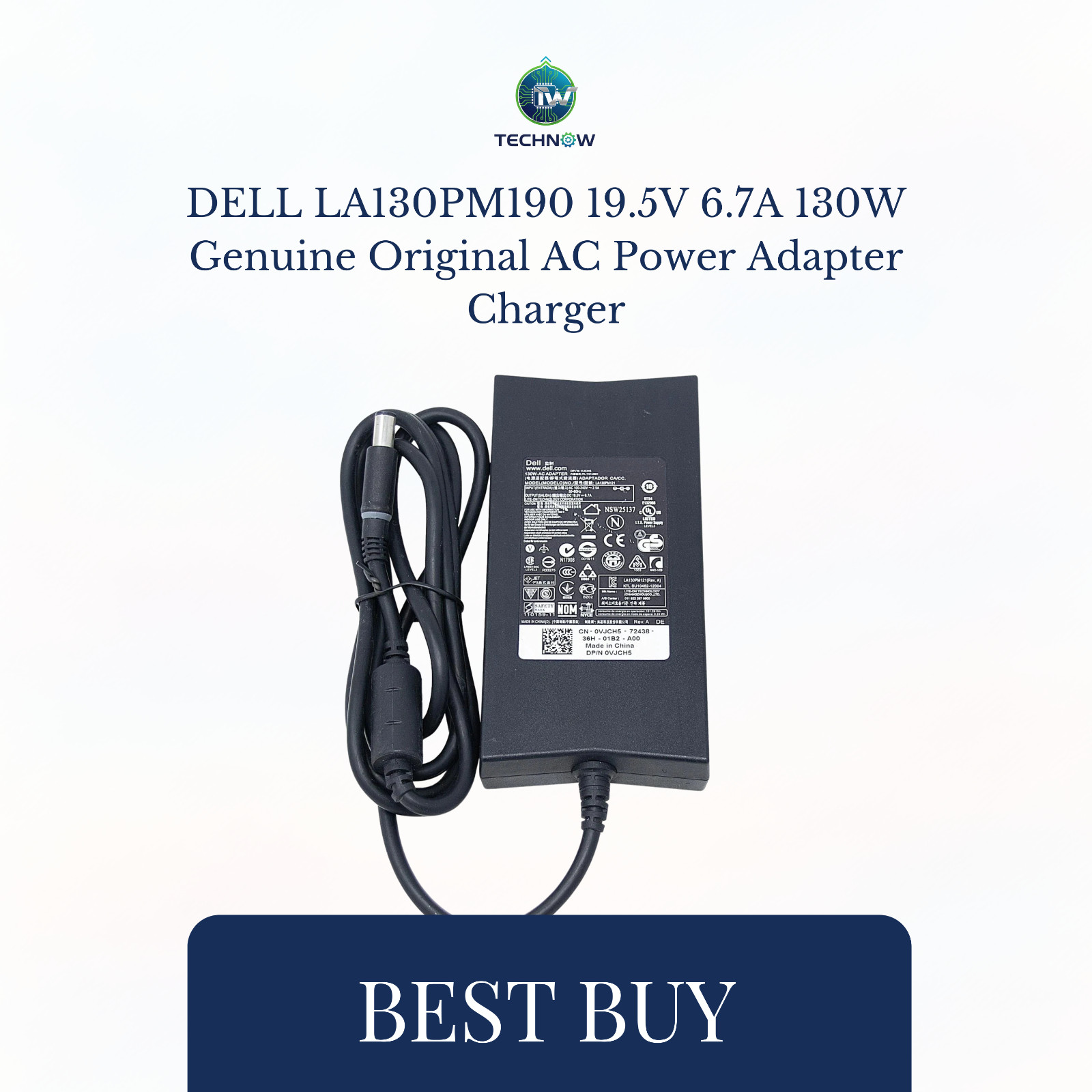 DELL LA130PM190 19.5V 6.7A 130W Genuine Original AC Power Adapter Charger