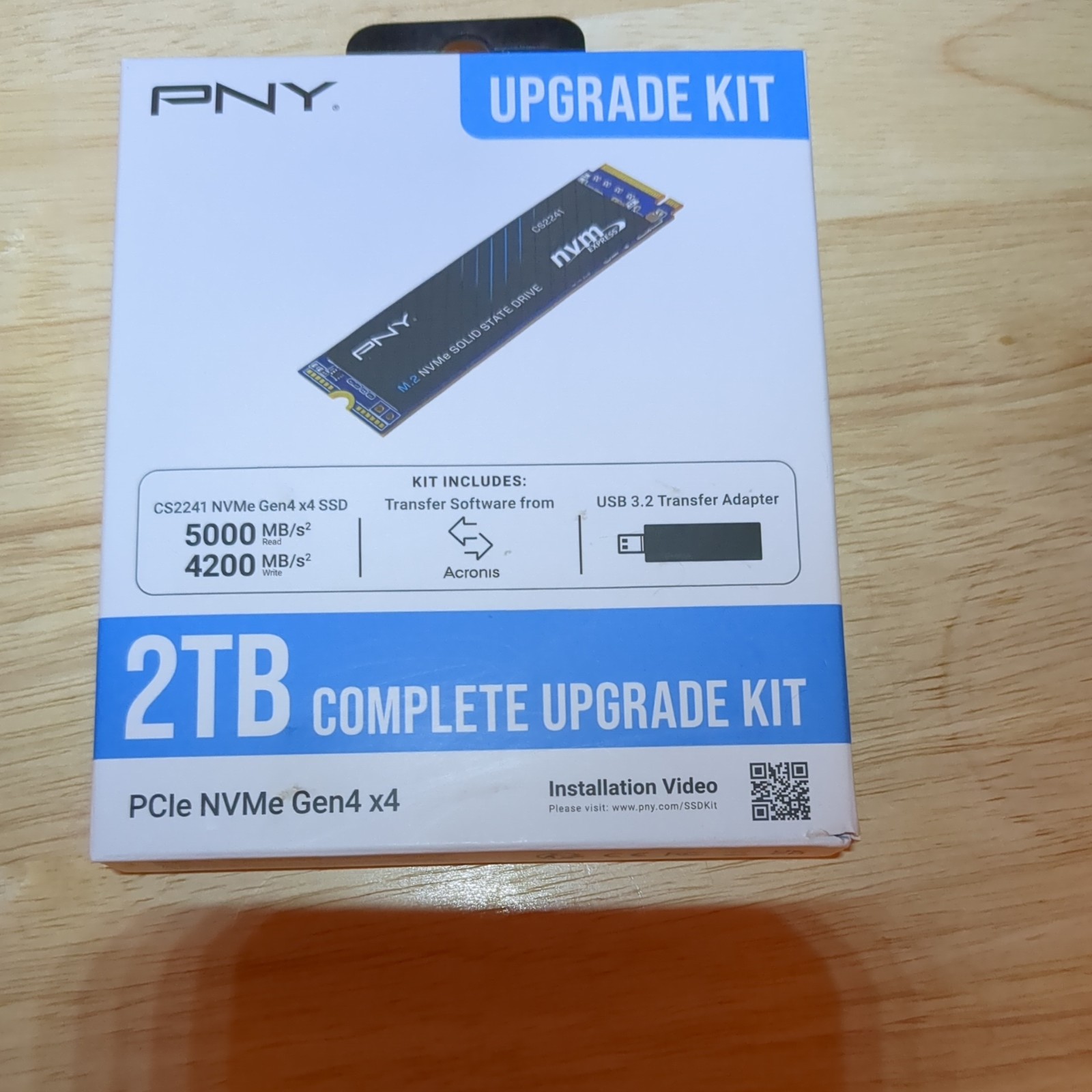 PNY CS2241 2TB PCIe Gen4 x4 SSD M280CS2241-2TBKIT-RB Upgrade Kit. NEW