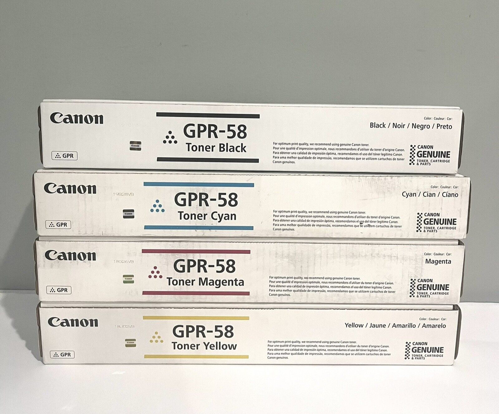 Canon GPR-58 Toner Cartridges Set KCMY For ImageRunner C256iF II, C356iF III NEW