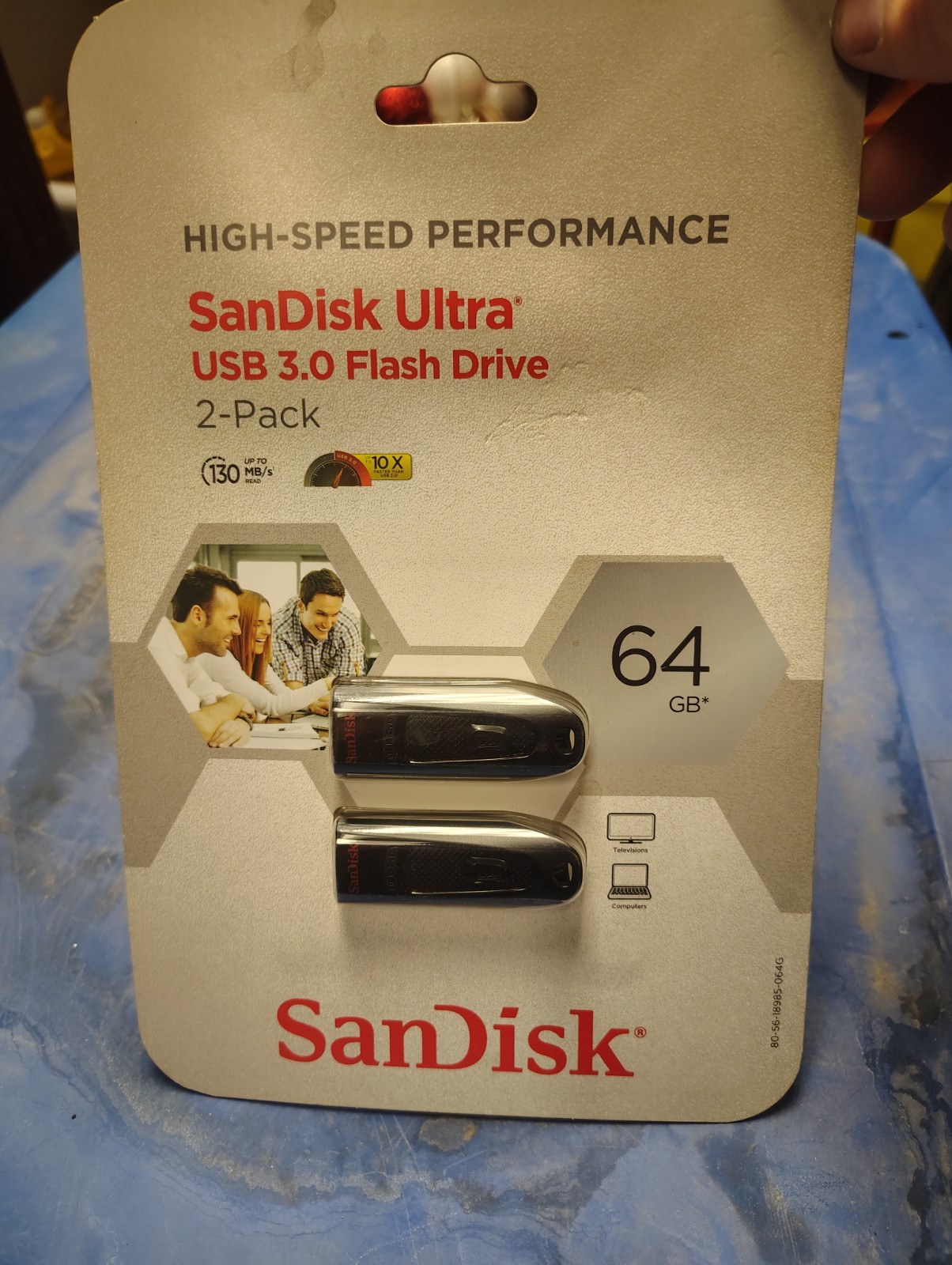 SanDisk 64GB Ultra High Speed USB 3.0 Flash Drive - 2-Pack (SDCZ48-064G-A16S2)