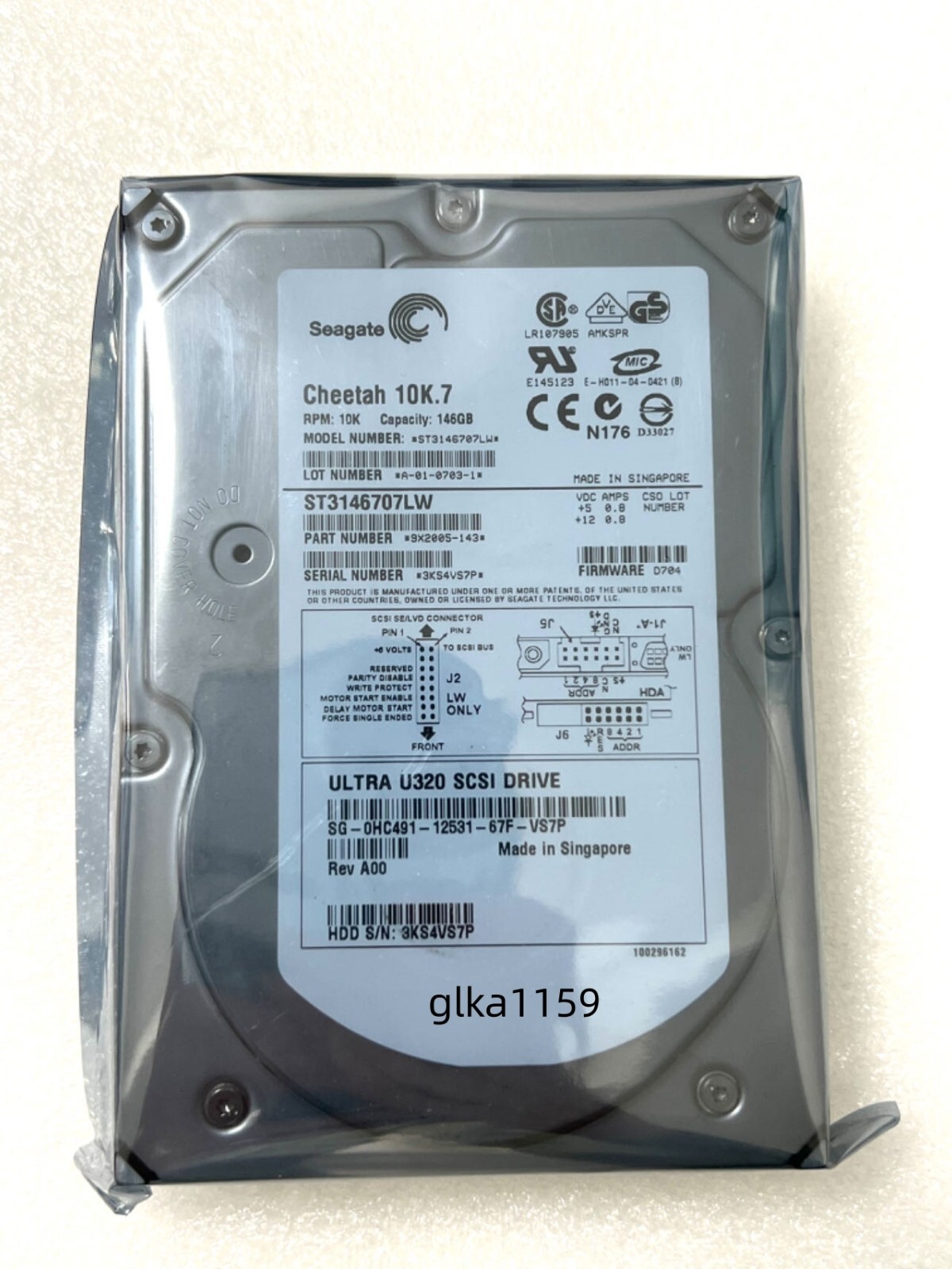 FOR SEAGATE ST3146707LW 146GB 10K.7 3.5" SCSI U320 68PIN Cache 8MB HARD DRIVE