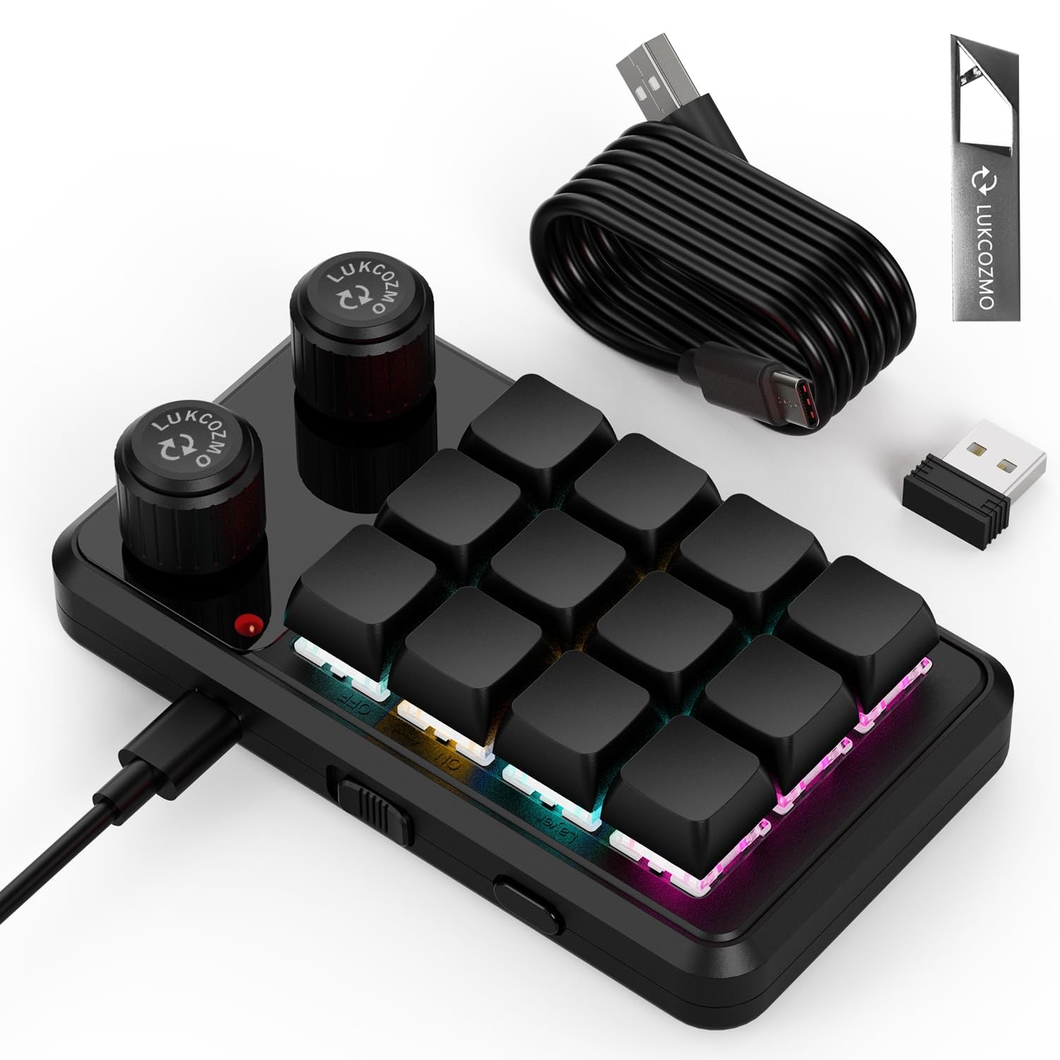 Macro Pad Macropad Programmable Keypad Customized 12-Key Mini Black