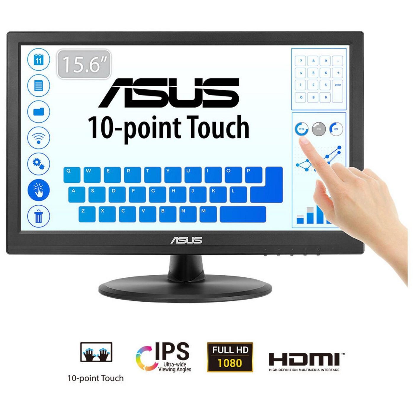 Asus W129160057 90LM09V1-B01170 Touch Vt169He Computer Monitor 39.6 Cm (15th ~E~
