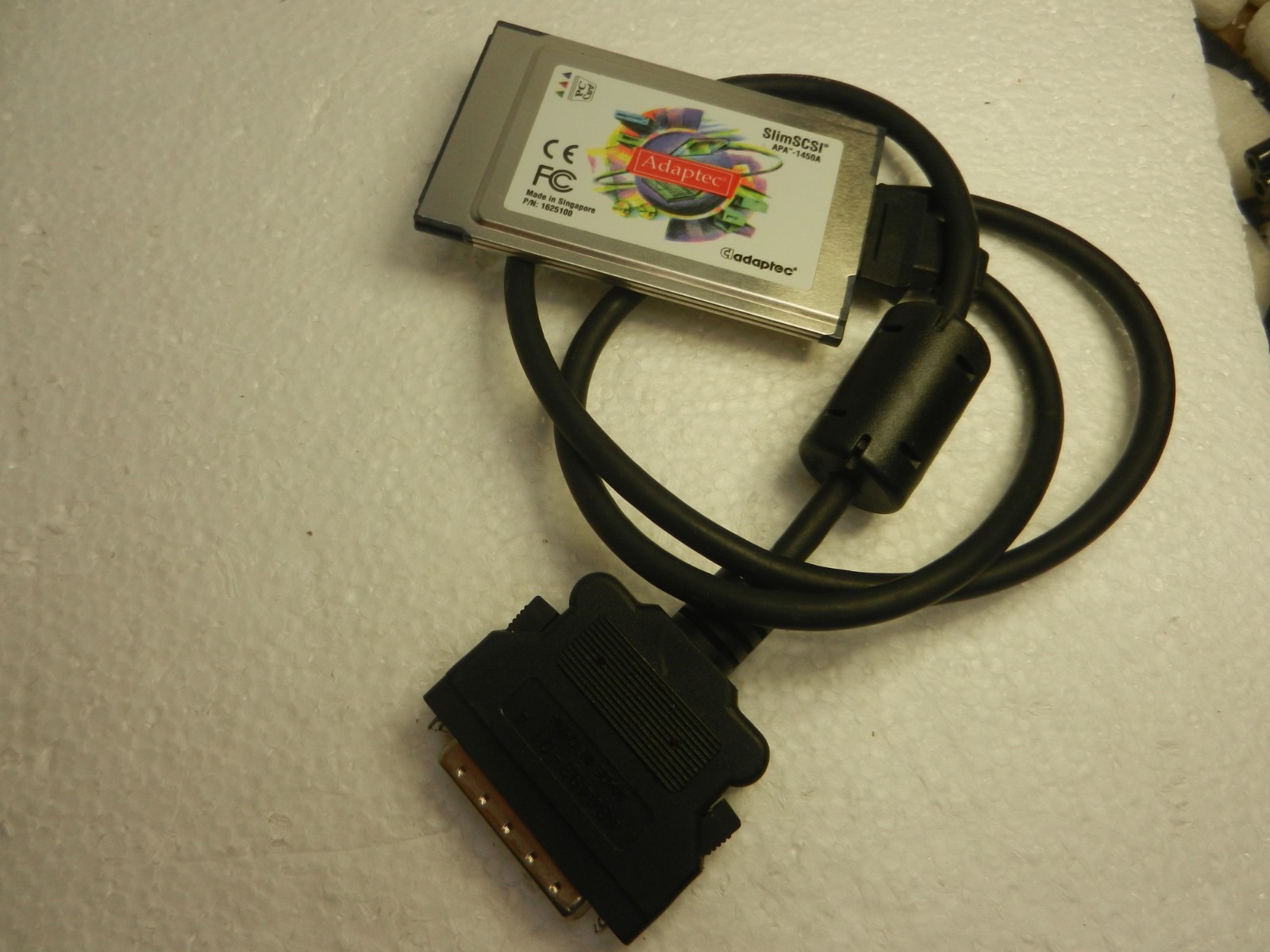 Adaptec SlimSCSI 1450A PCMCIA Fast SCSI Adapter PC Card + High-Densty HD50 Cable