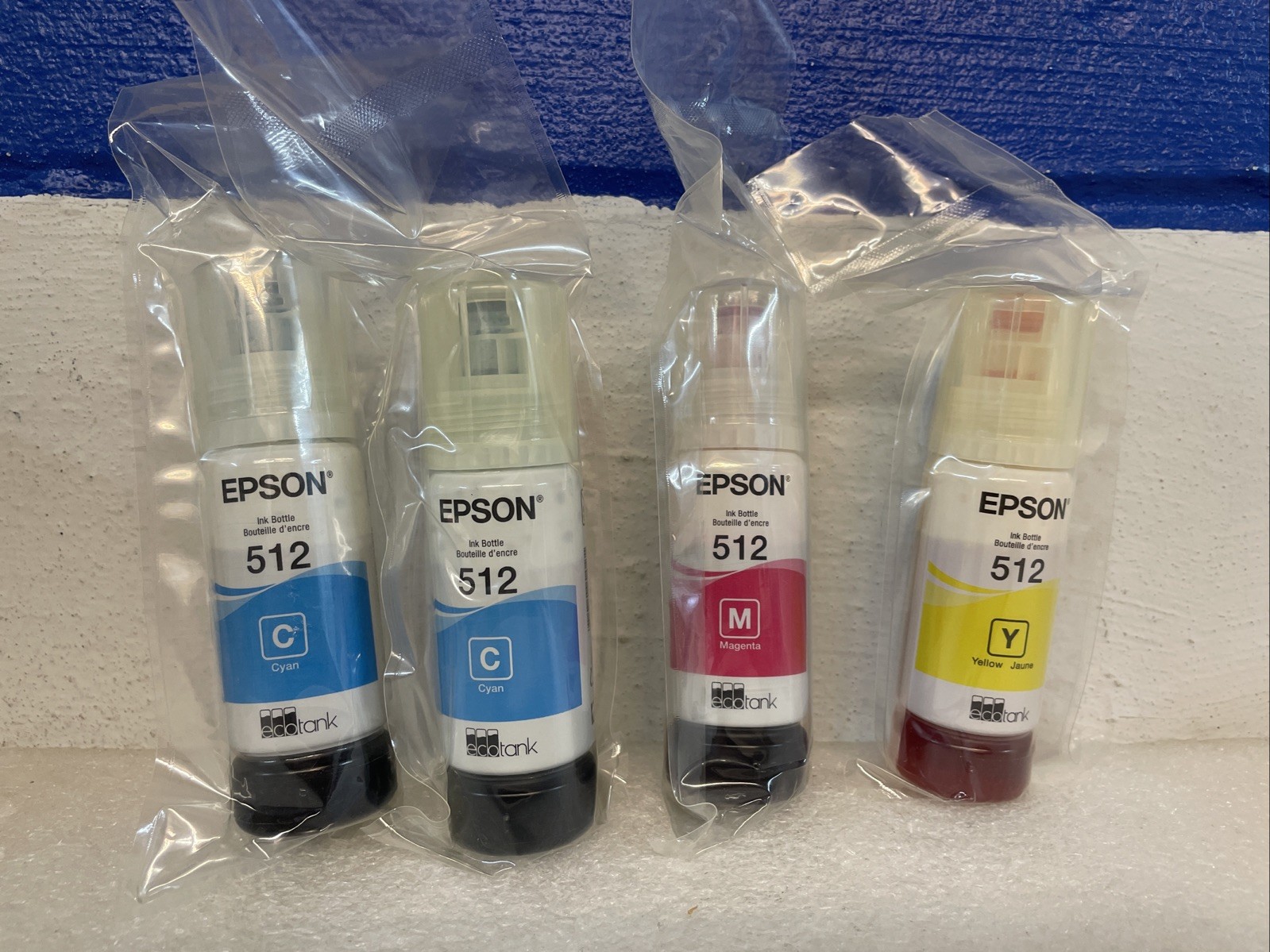 Epson Genuine 512 Cyan Magenta Yellow Ink Tank Bottles Lot Of 4 08/2024 New