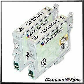2pk T048120 Black Reman Ink Cartridge for Epson T0481