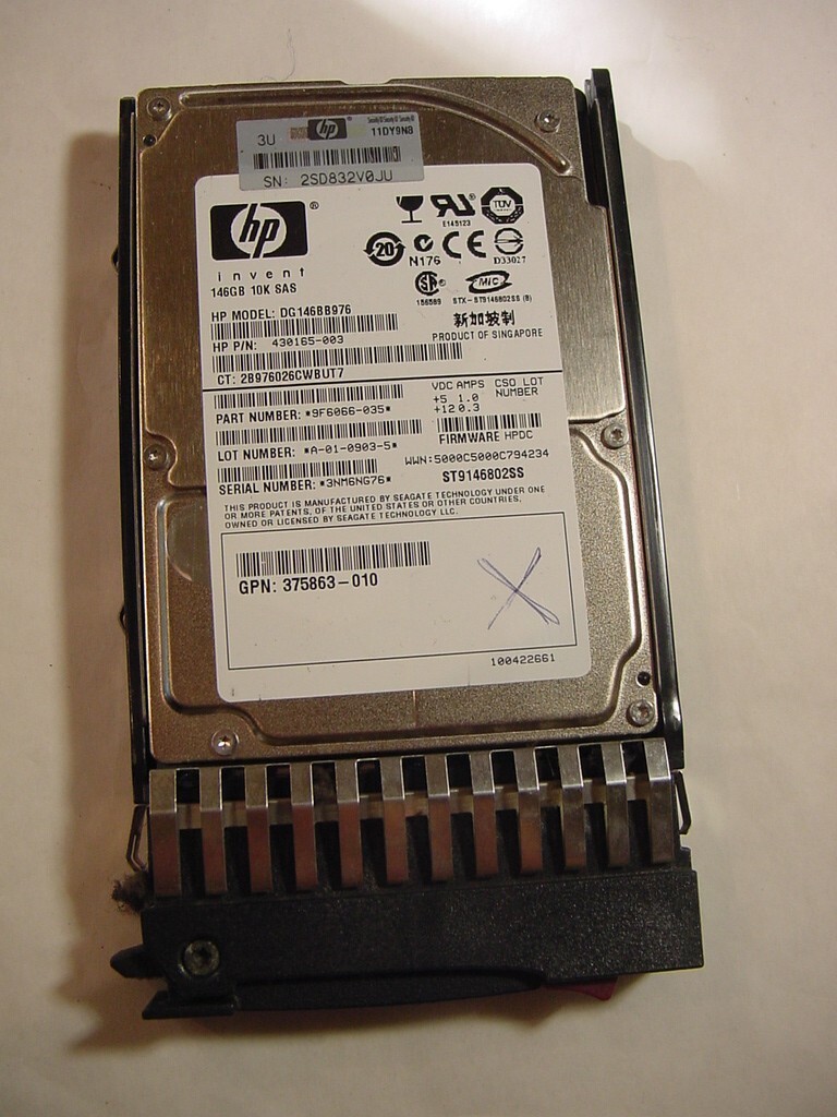 2.5" SATA HARD DRIVE - HP INVENT 146GB 10K SAS