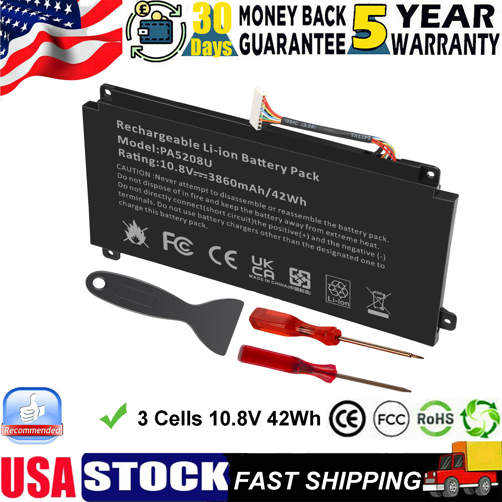 PA5208U-1BRS Battery for Toshiba Chromebook P55W-C5204 Satellite E45W-C4200 42Wh