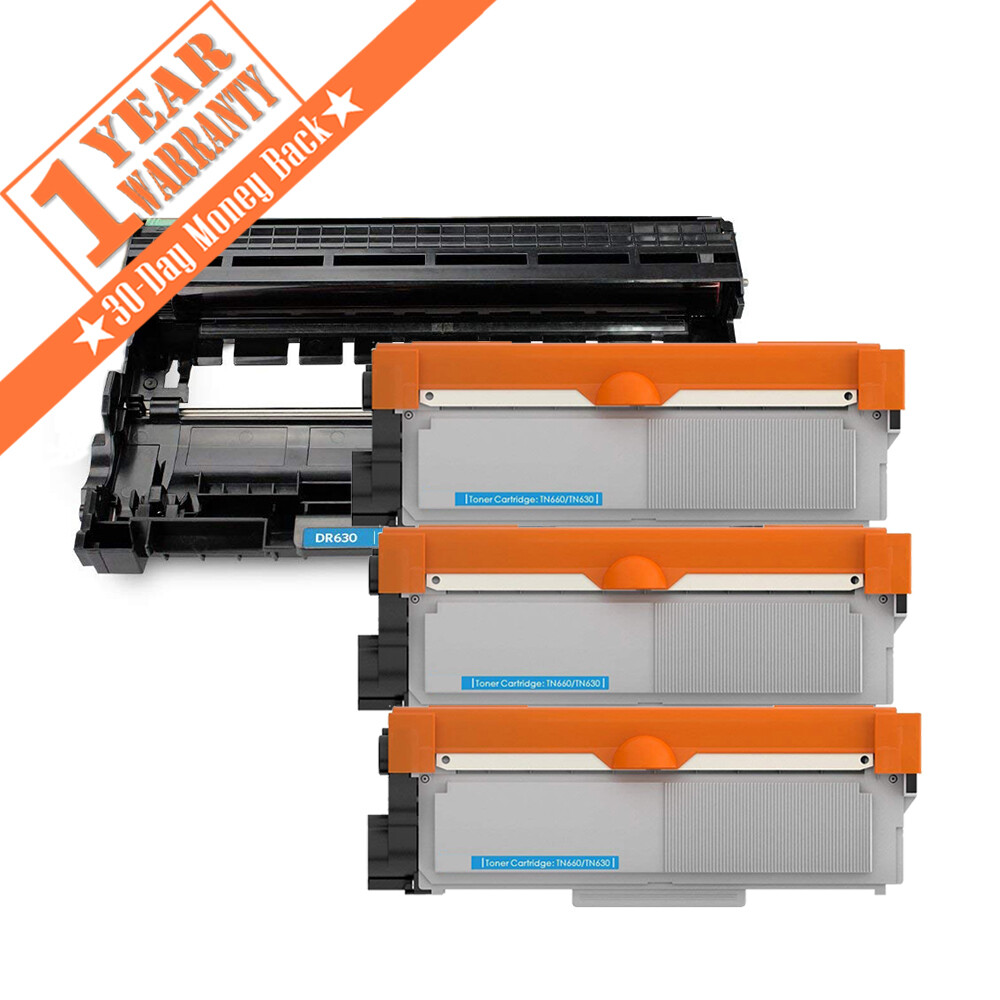 3PK TN660 & 1PK DR630 Toner Drum for Brother MFC-L2700DW MFC-L2740DW  HL-L2380DW
