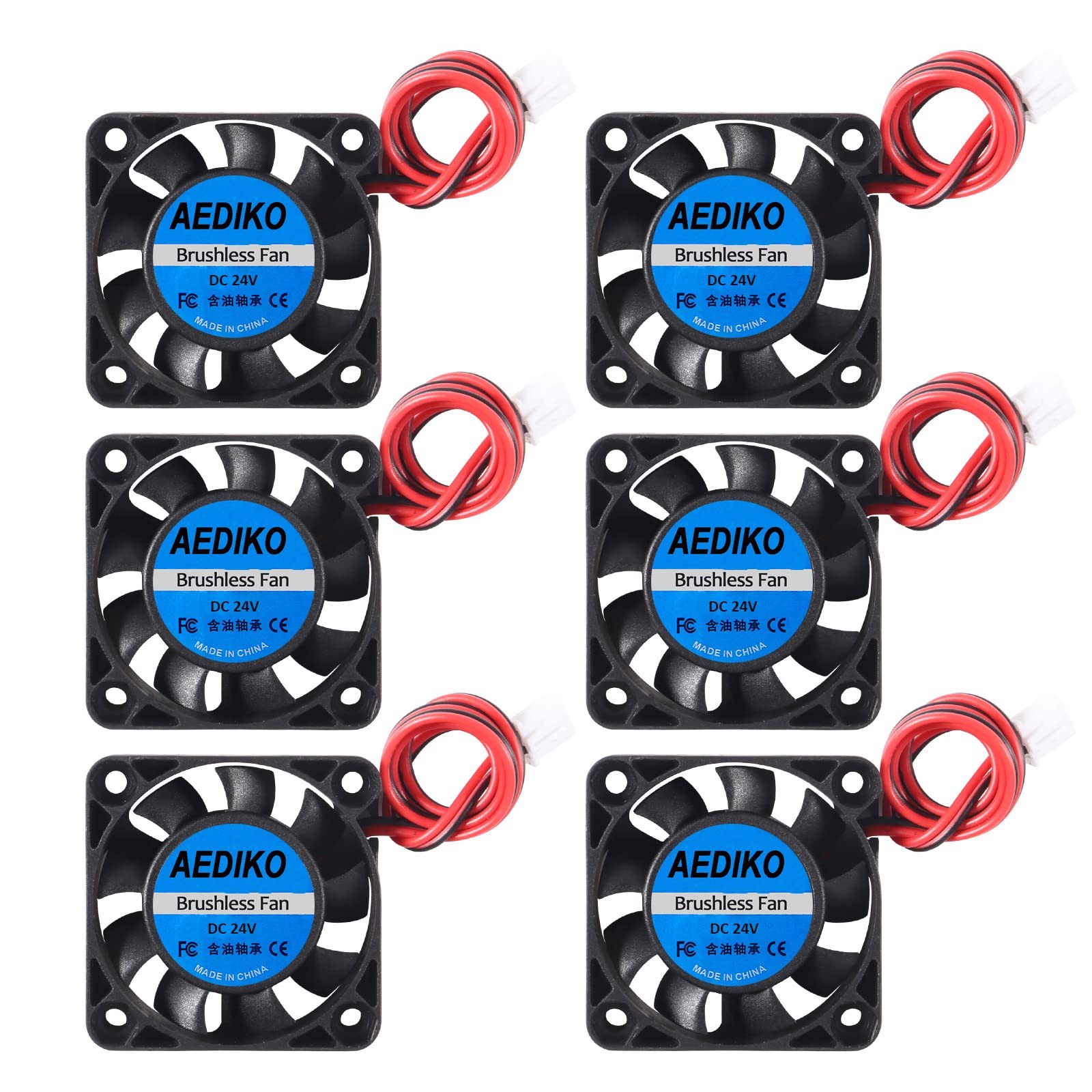 6pcs 4010 Fan 24V 3D Printer Cooling Fan 40x40x10mm Mini Brushless Fan