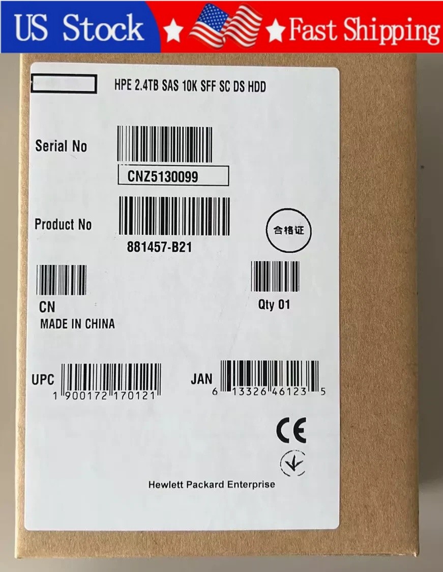 New HPE 881457-B21 881507-001 2.4TB SAS 12Gb 10K 2.5" SFF 512e DS HDD Hard Drive