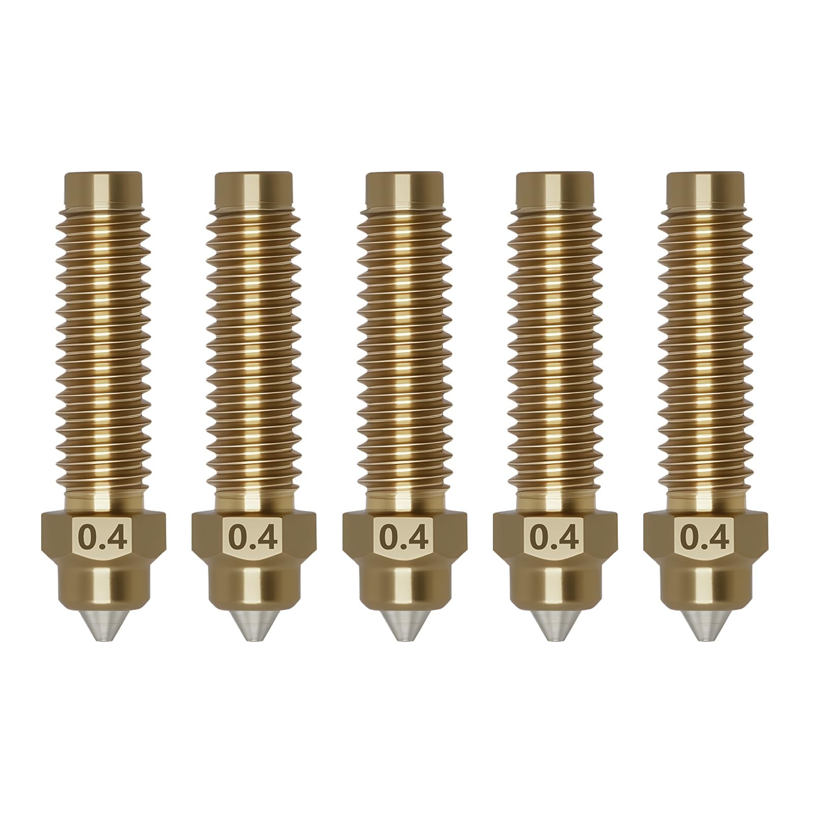 5PCS 0.4mm Nozzles for Centauri Carbon/2, 3D Printer Copper Alloy Hardened Steel