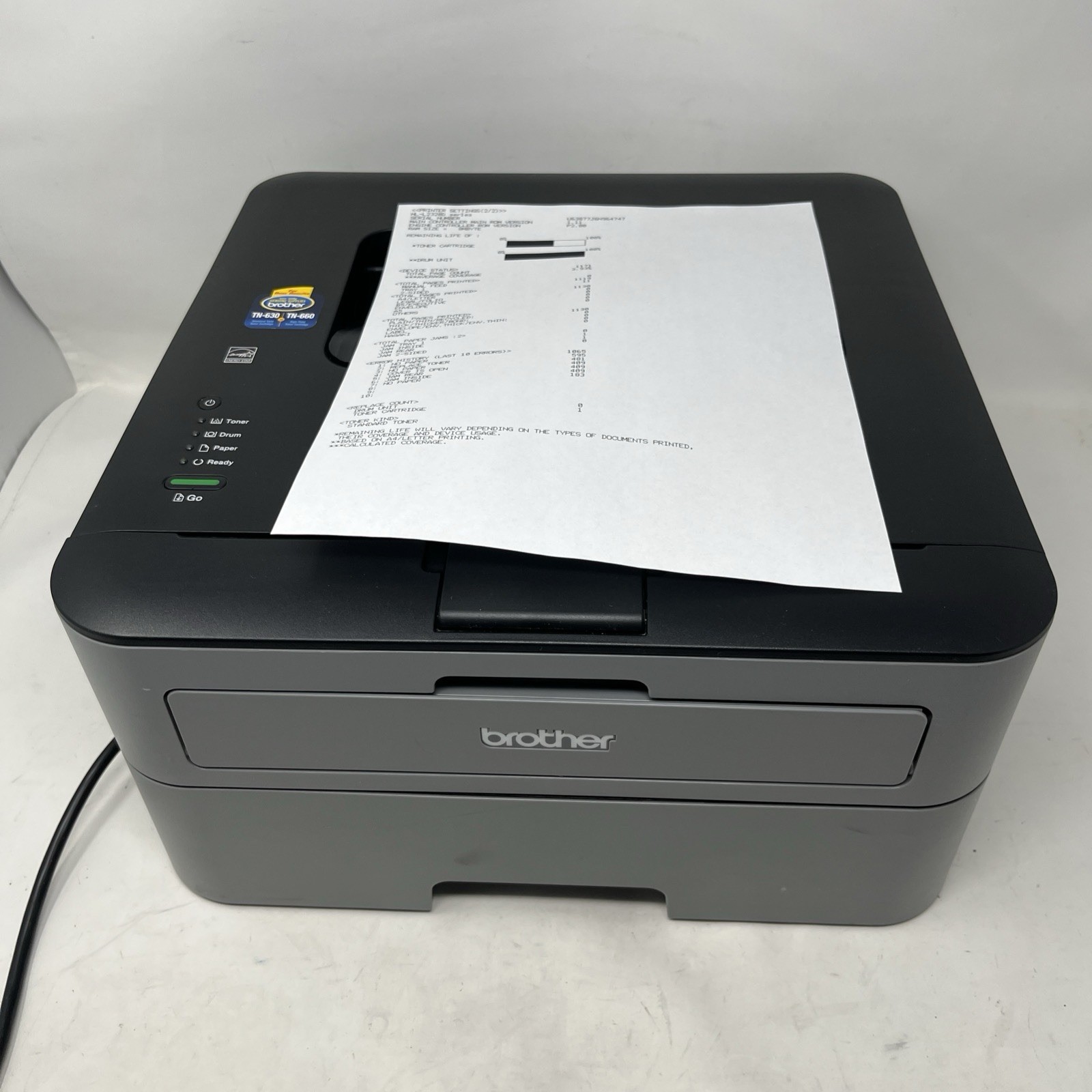 Brother HL-L2320D Printer Monochrome Laser w/ Toner & Drum ~~1171 page count