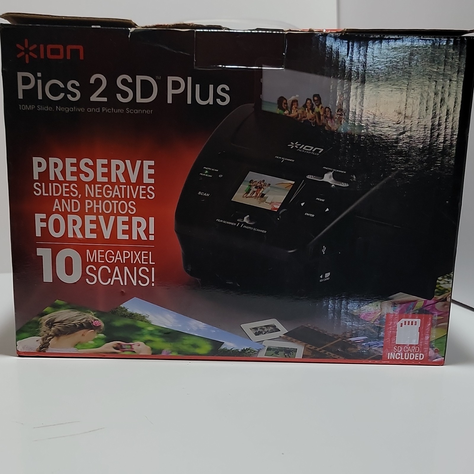 ION Pics 2 SD Plus Slide & Film Scanner 10MP 24-Bit Portable USB/SD