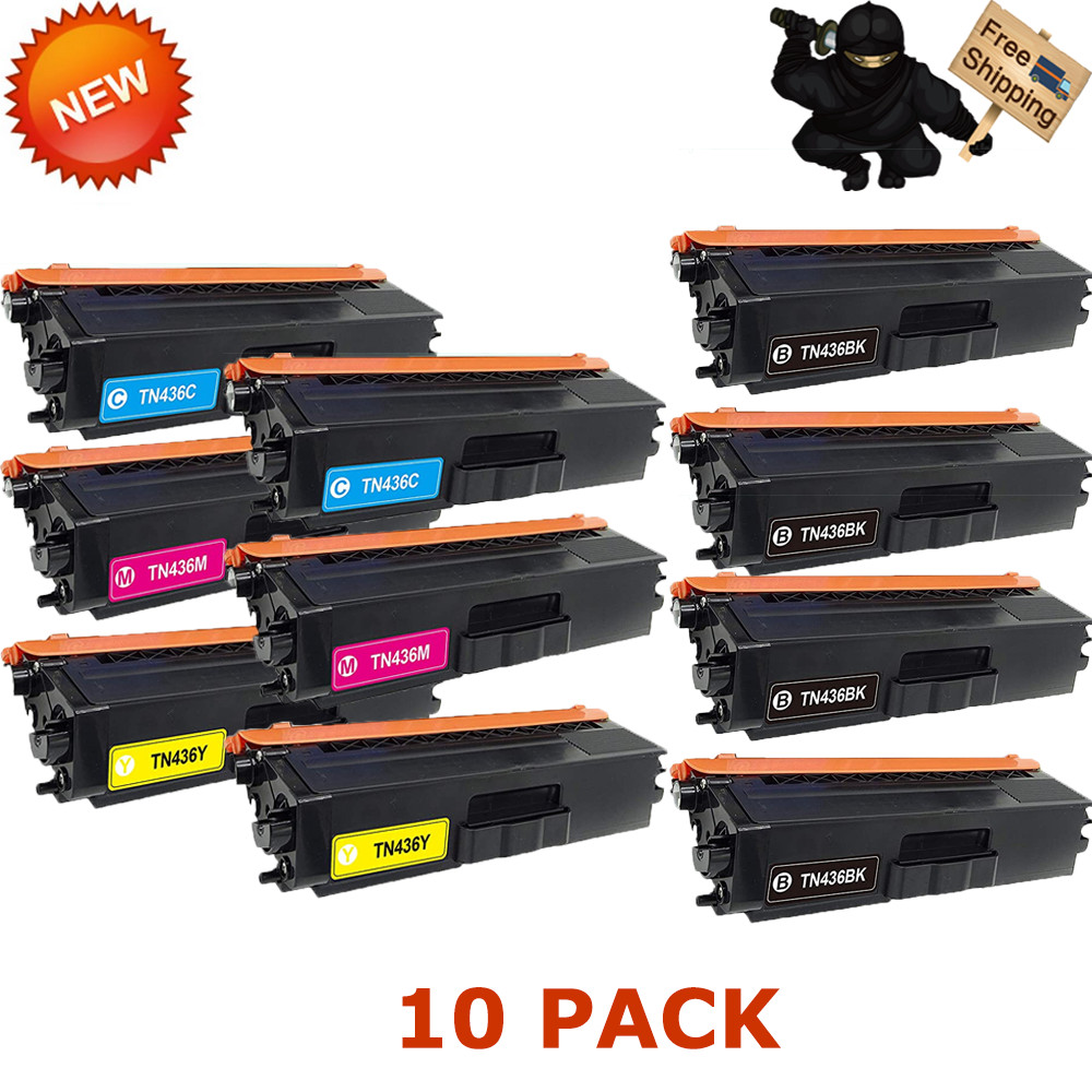 10PK TN436 Toner Set BK/C/M/Y + 2 BK for Brother MFC-L8610CDW