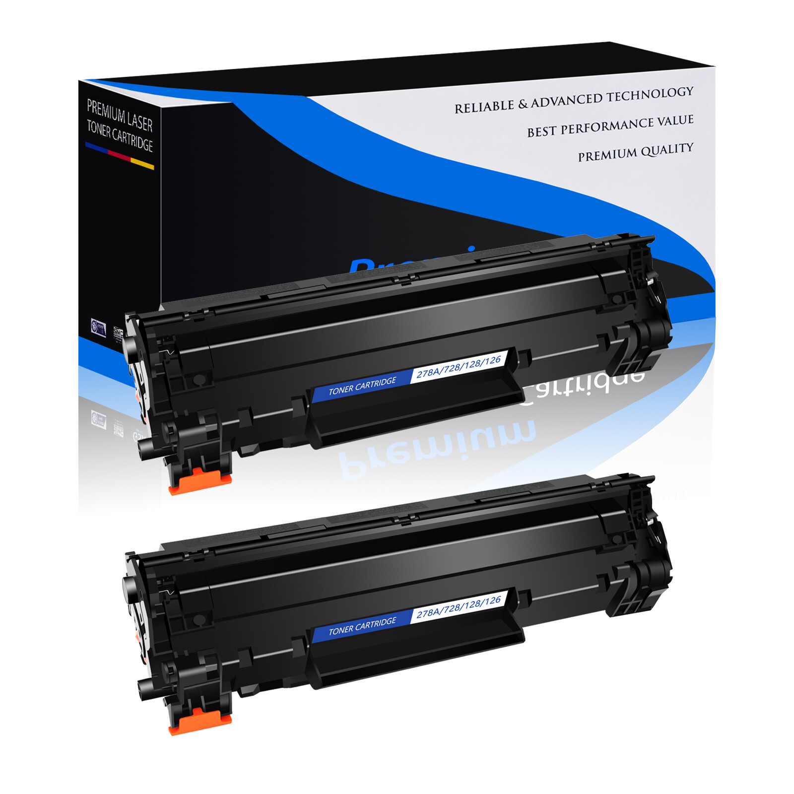 2PK Black CE278A Toner Cartridge Compatible with HP LaserJet P1566 P1606 P1606dn