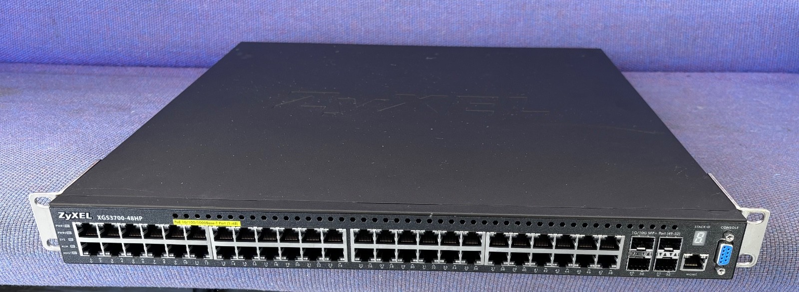 ZyXEL XGS3700-48HP, PoE 10/100/1000Base-T Port (1-48), 1G/10G SFP+ Port (49-52)