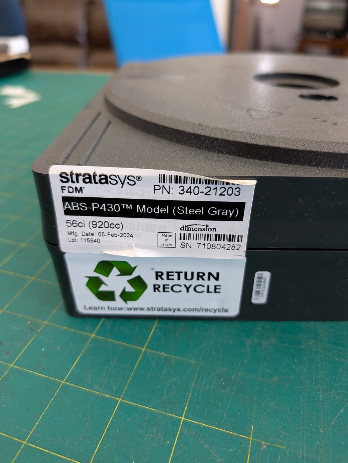 Used Stratasys ABS-P430 Model 340-21203 (Steel Gray) - Weight As Shown Charity