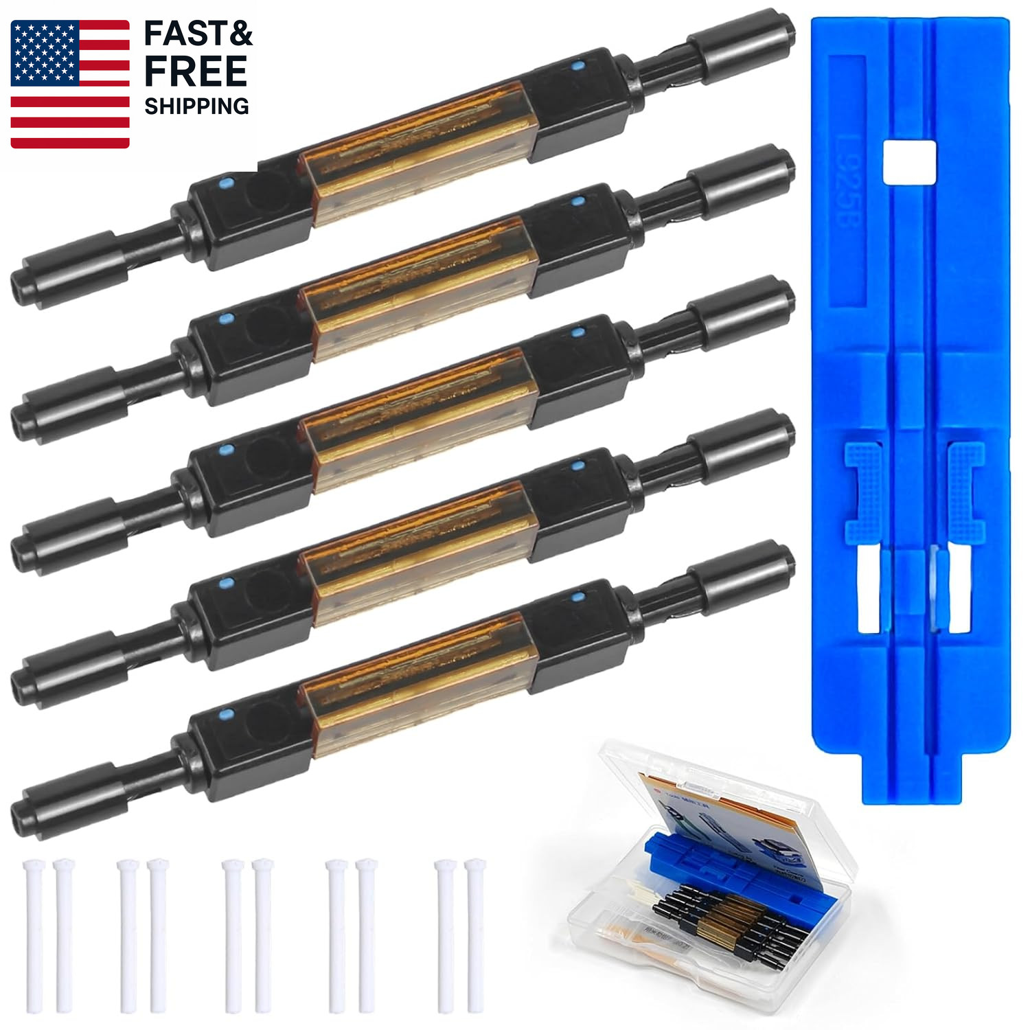 5-Pack Fiber Optic Quick Connector Optical Fiber Mechanical Splice for 0.25Mm Ba
