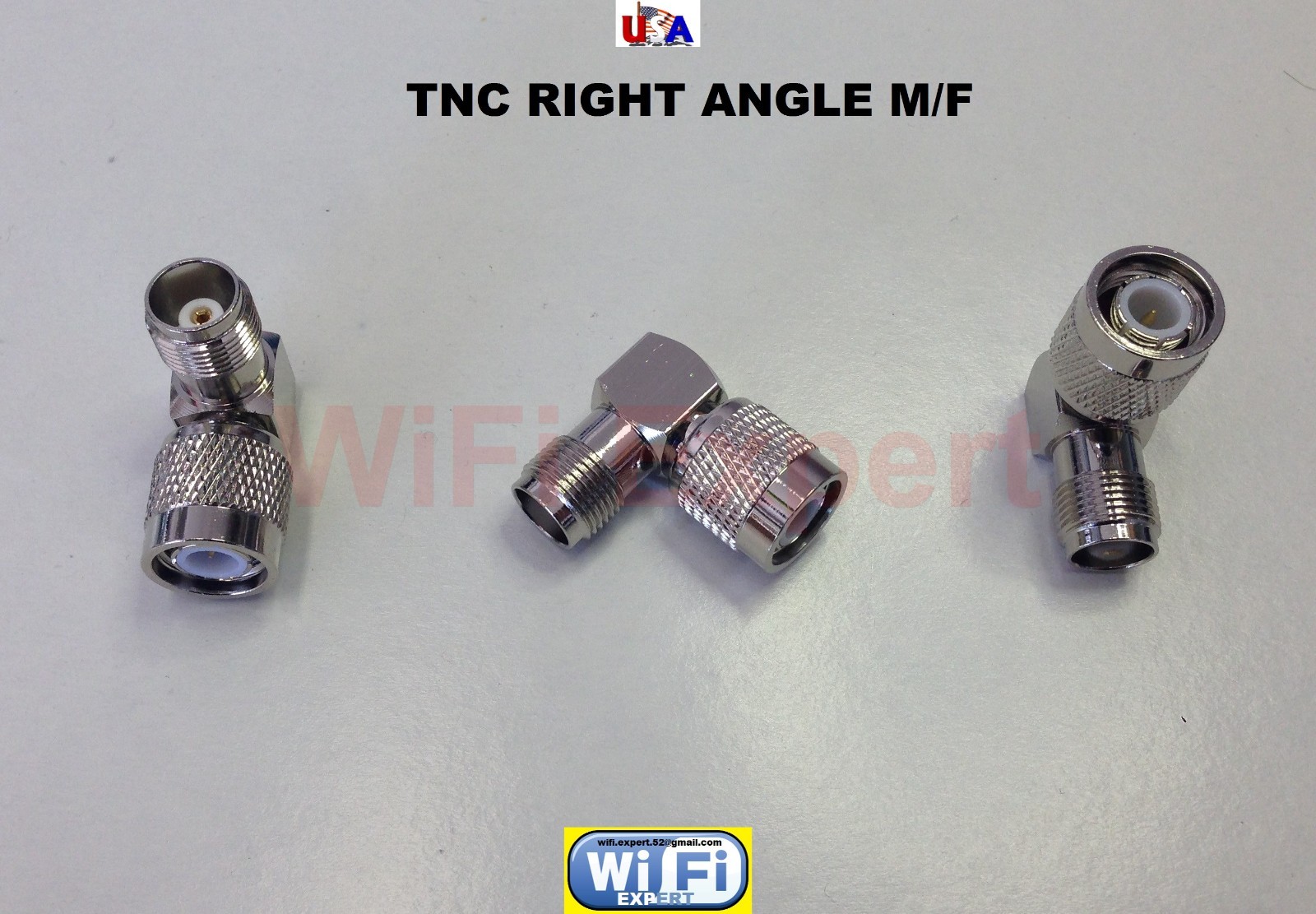 1 x TNC Male To TNC Female Right Angle Adapter RF Connector Antenna Router USA