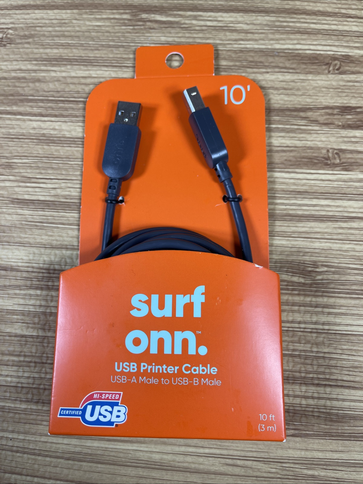 Surf Onn 10ft USB Printer CableTransfer Speed 480 mbps- Brand New