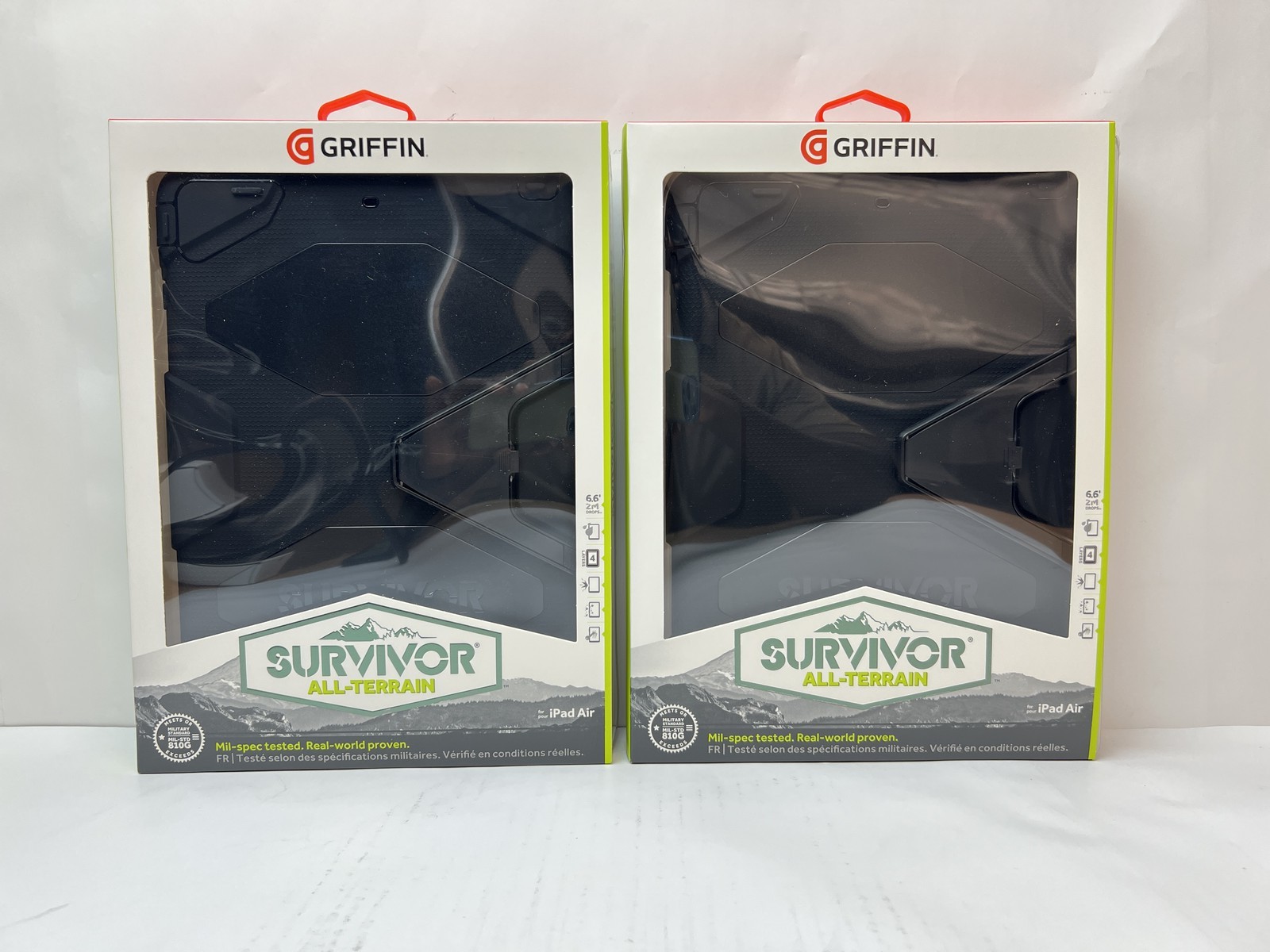 2 Pcs Brand New Griffin Survivor Case for Apple iPad Air 1 & Stand Black GB36307
