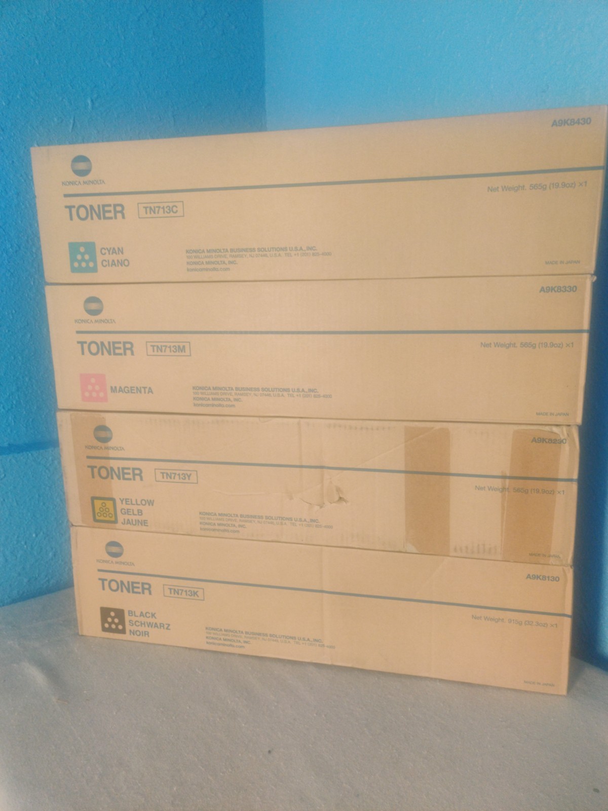 Genuine OEM Konica Minolta TN713 CMYK Toner Set for Bizhub C659 & C759 (New)
