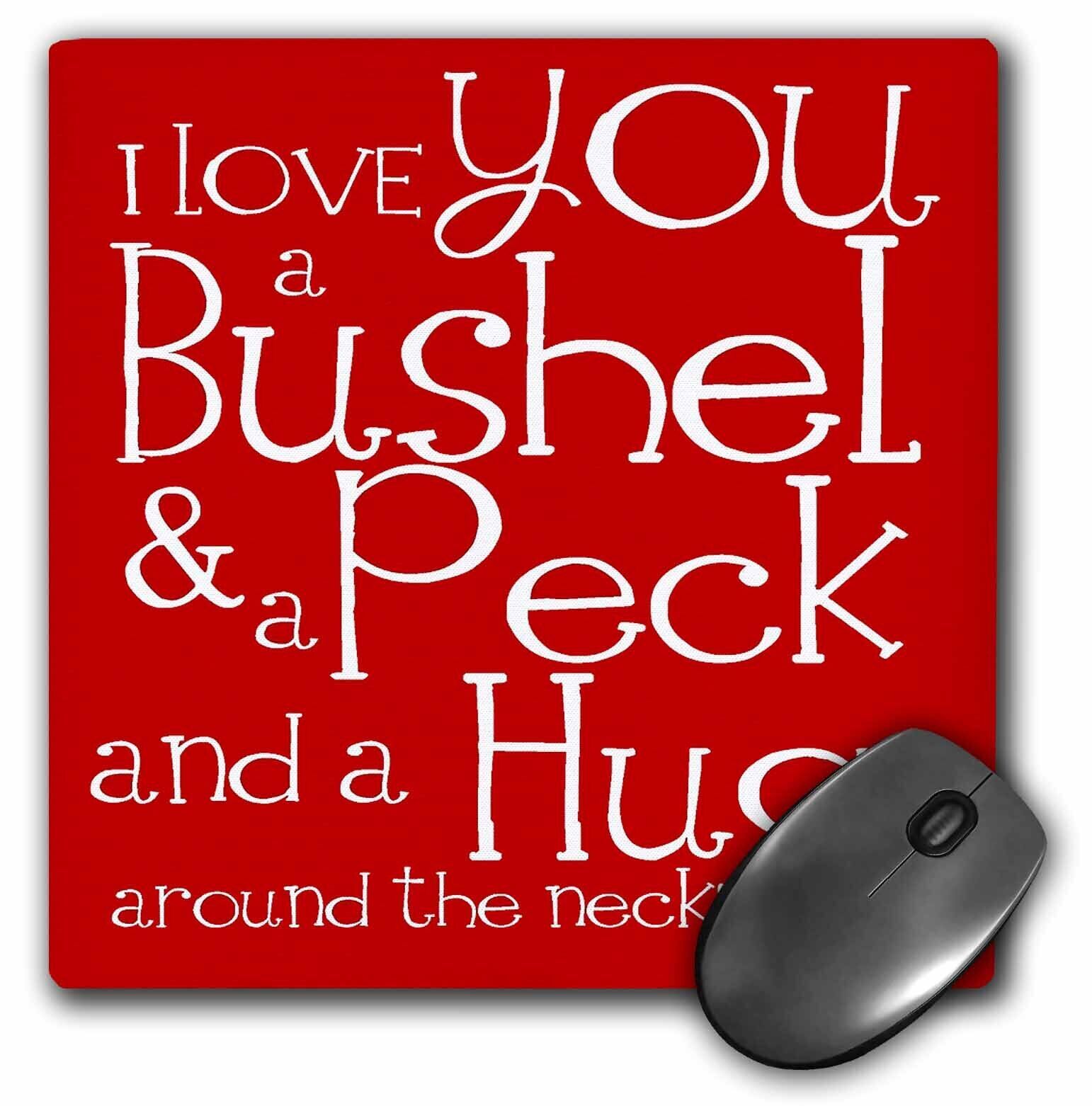 3dRose I love you a bushel and a peck. Red. MousePad