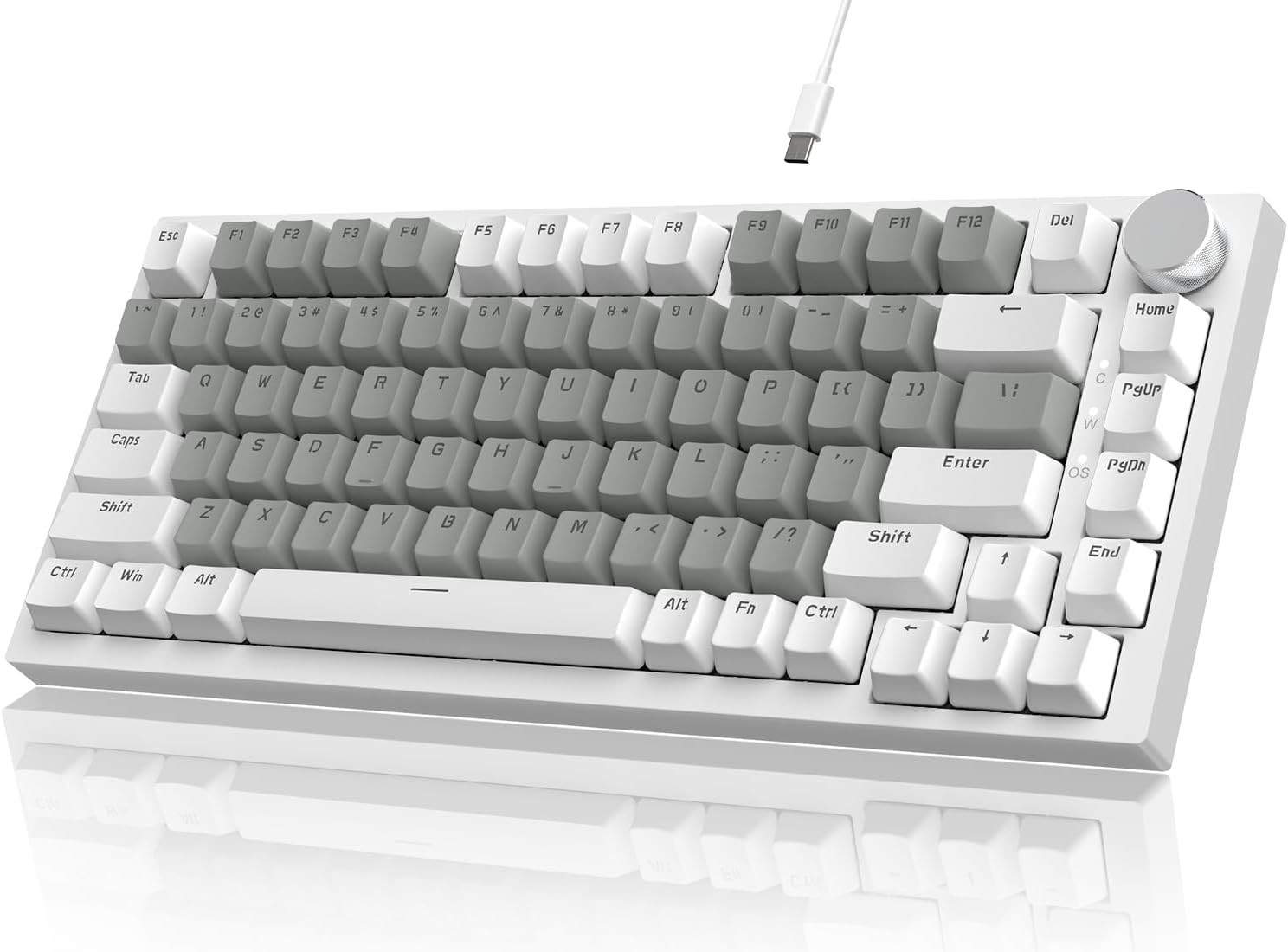 ATTACK SHARK x AJAZZ AK820 75% Wired Mechanical Gaming Keyboard with Knob,Type-C