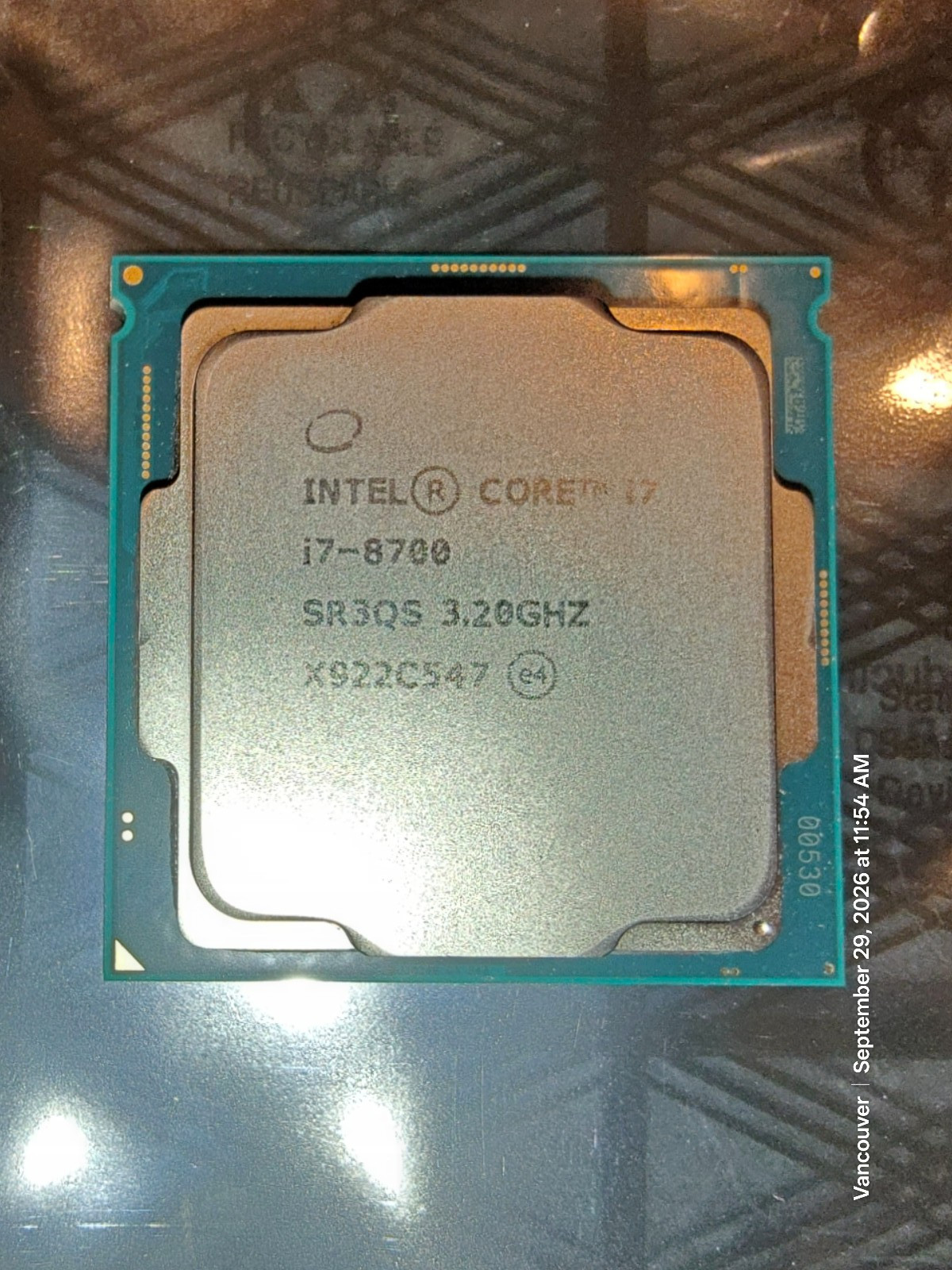 Intel Core i7-8700 Processor (3.2 GHz, 6 Cores, LGA 1151) - SR3QS