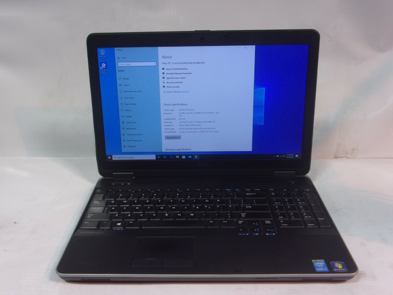 Dell Latitude e6540 Intel i5 4th Gen 15.4 8gb Memory 500gb Windows 10 Pro