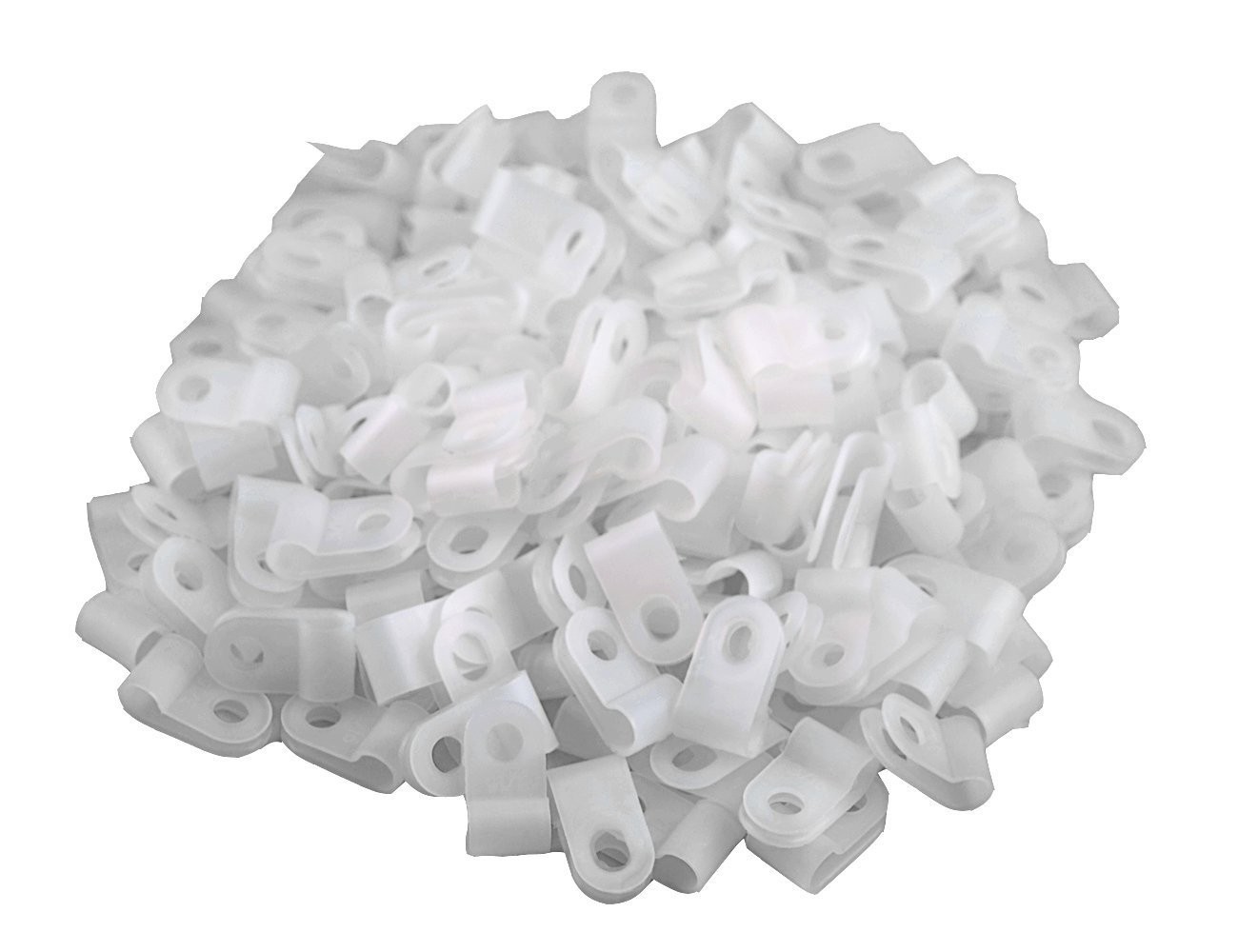 200pcs White Nylon R-Type Cable Clamps Fastener for 1/8 Inch (3.2mm) Dia Wire...