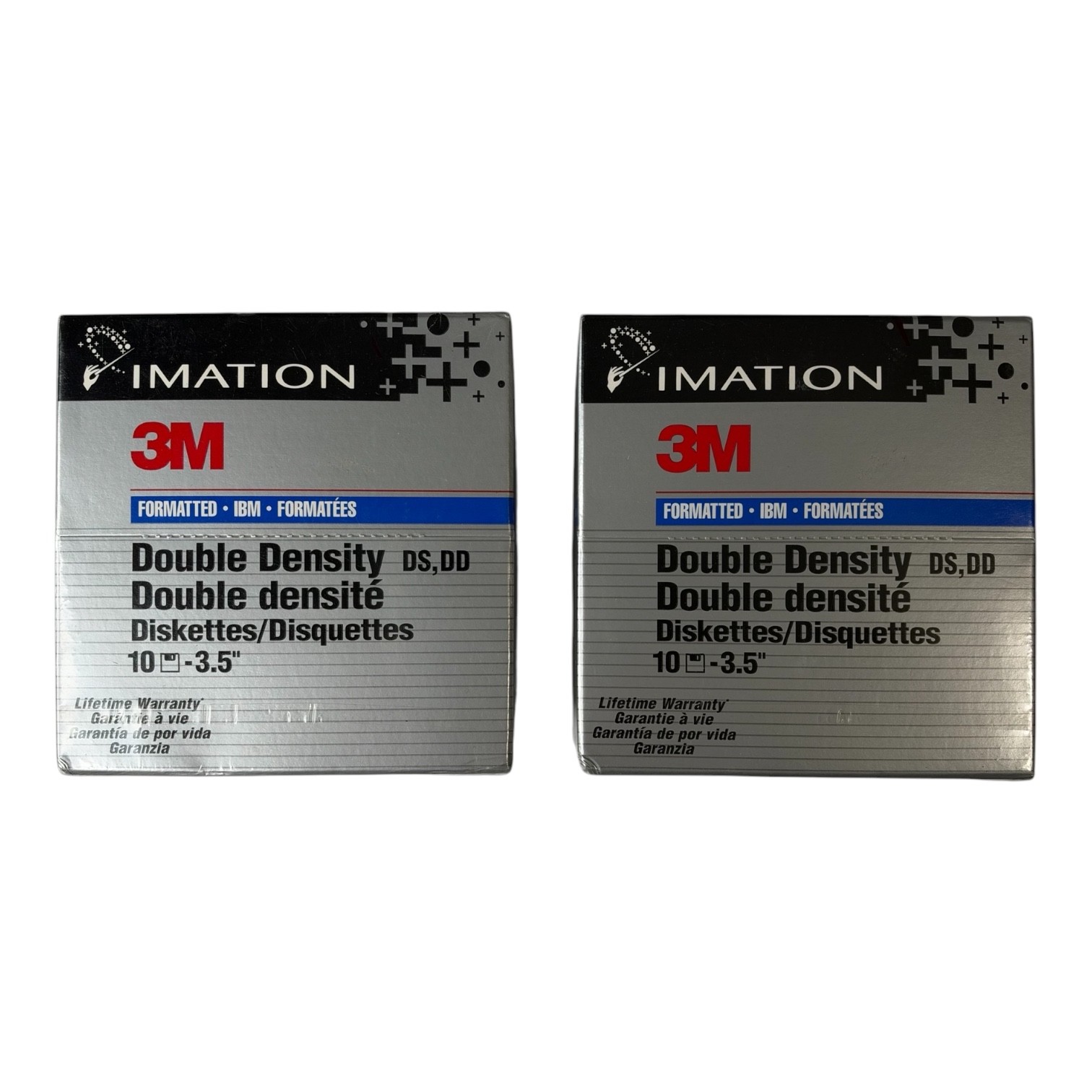 Imation 3M Double Density 3.5" Floppy Disks box Diskettes Sealed NOS Lot of 2