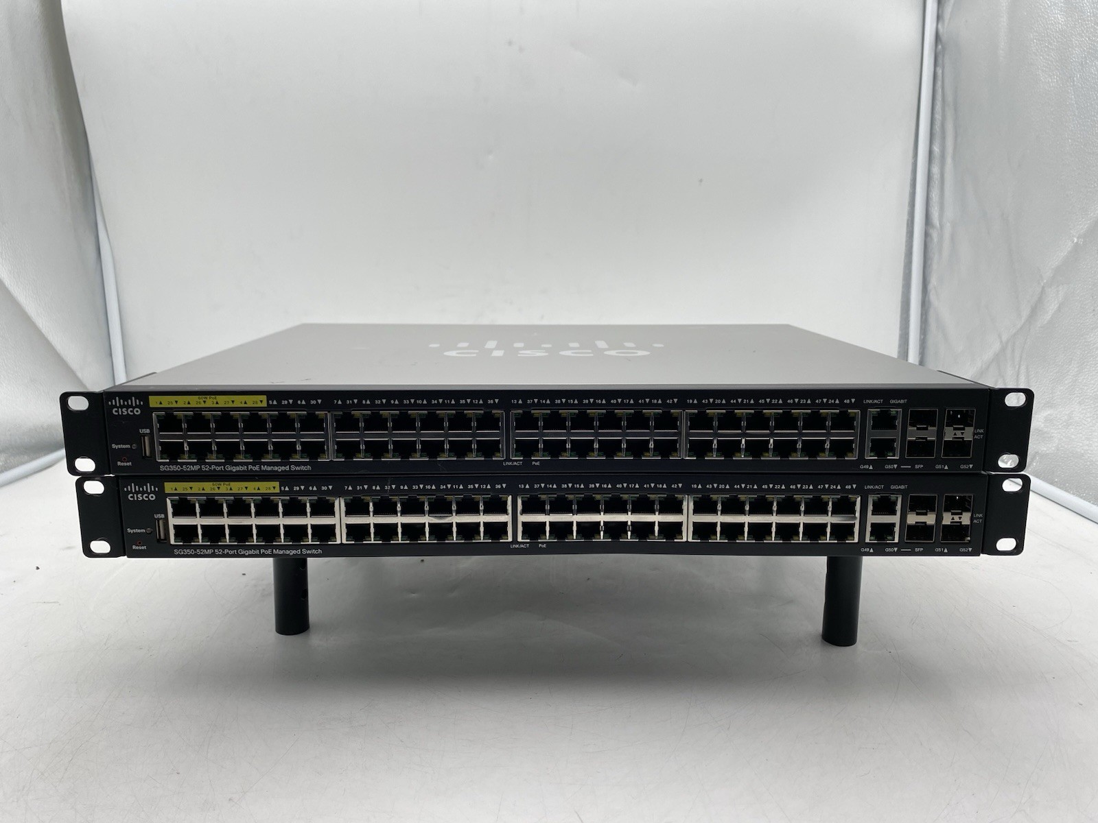 Lot of 2 Cisco SG350-52MP 52-Port Gigabit Switch