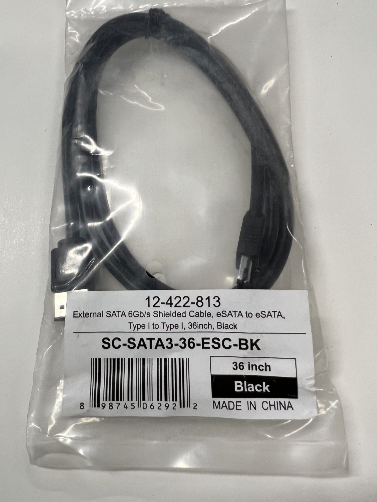 Coboc - SC-SATA3-30-LL-BK-90 -36" 90 Degree to 180 Degree SATA III 6Gb/s - Black