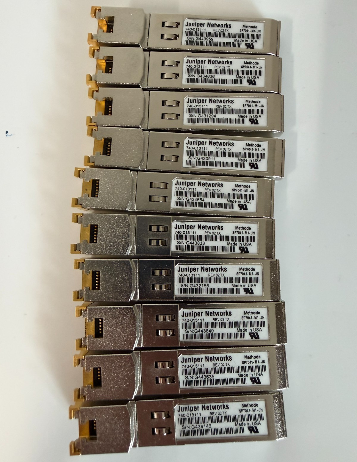 LOT OF 10 740-013111 Juniper SFP-1GE-T SFP to RJ45 Gigabit Transceiver