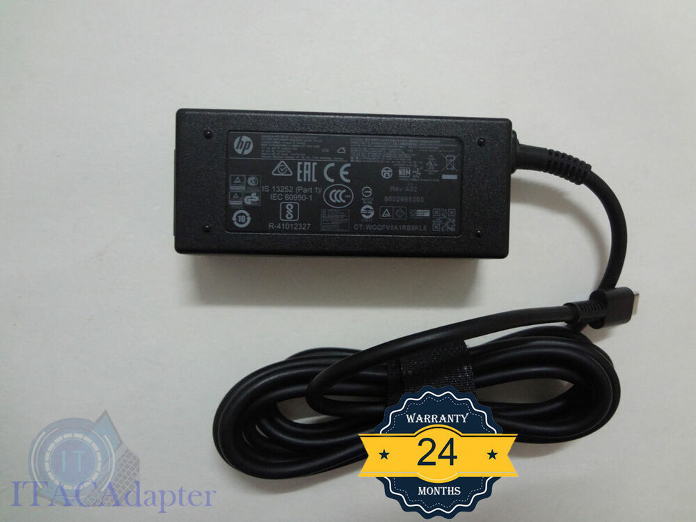 Original 15V 3A USB-C 935444-001 for HP Elite X2 1012 G1 NEW OEM 45W AC Adapter