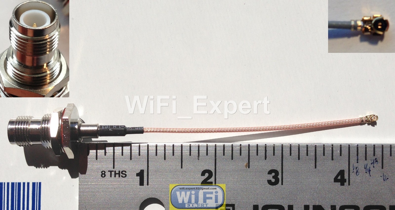 1 x Mini PCI U.FL IPX to RP-TNC Antenna WiFi Pigtail RG178 Cable Any Length USA
