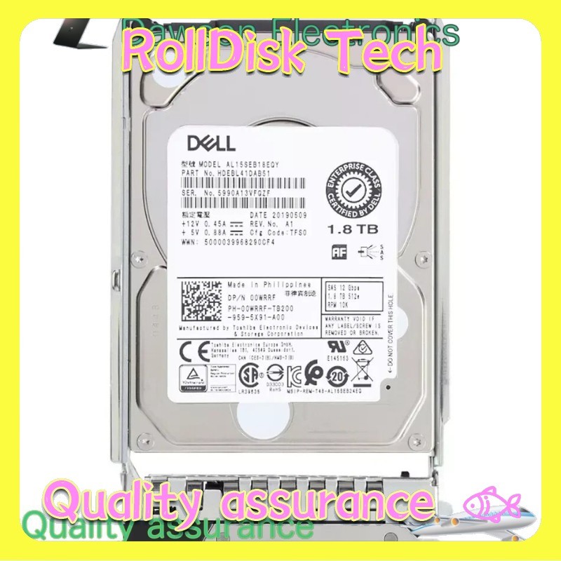New NEW 0WRRF Dell 1.8TB 10K 12Gbps SAS 2.5'' 512e HDD Hard Drive 14/15/16G KIT