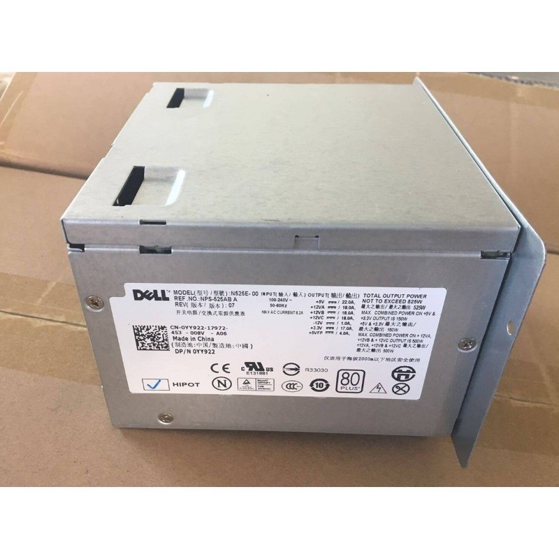 One for DeLL N525E-00 YY922 Power Supply NPS525-AB Precision 380 390 T3400 525W
