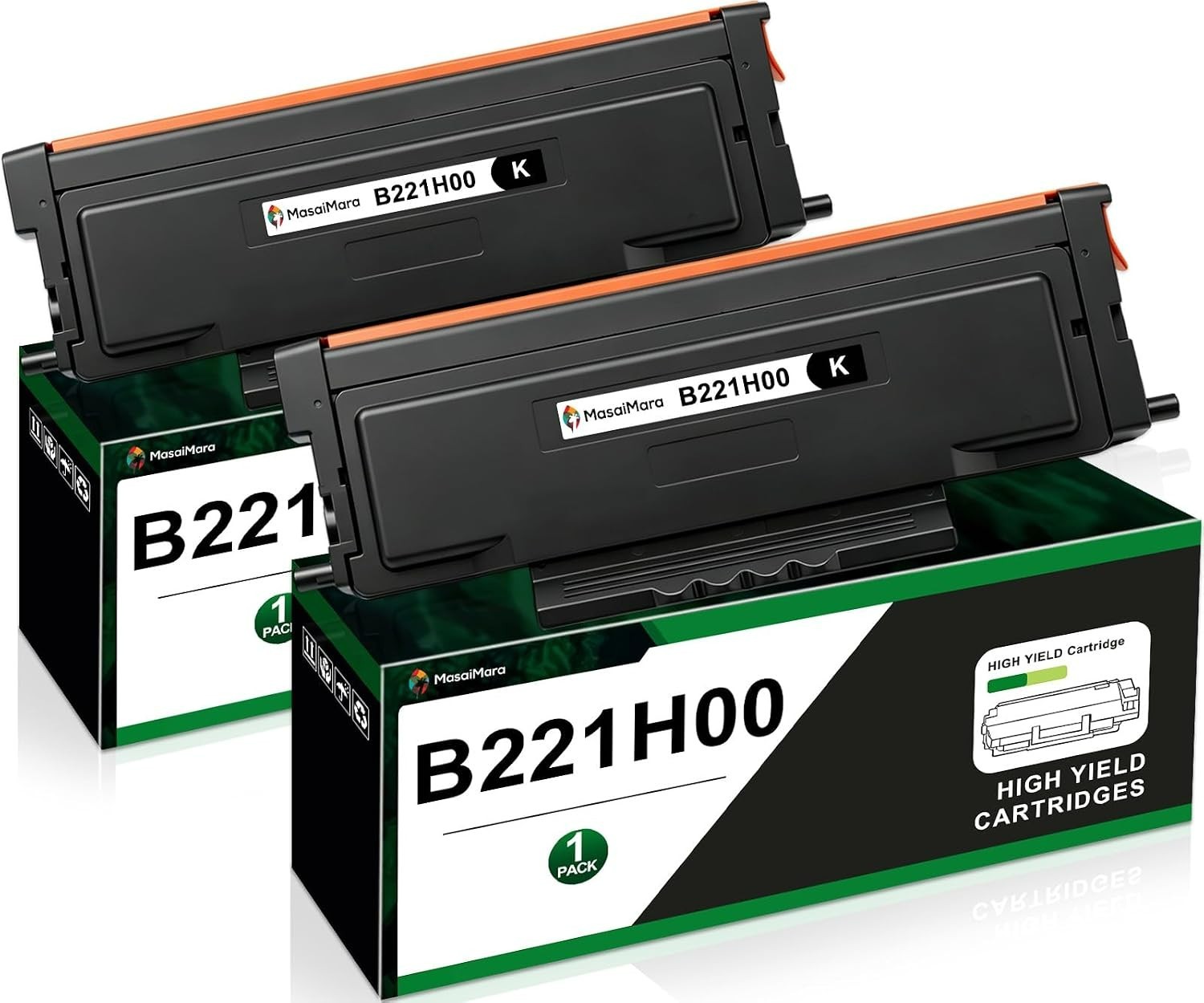 B221H00 Black Toner Cartridge w/Chip - 2 Pack - 3000 Pages -  For Lexmark